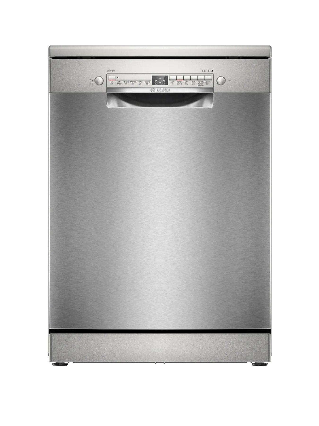 Bosch Series 2 SMS2HVI67G Fullsize, 14-Place Setting Freestanding Dishwasher - 6 programmes, Vario baskets, Vario Drawer, 5 option, 46dB, 9L - Silver