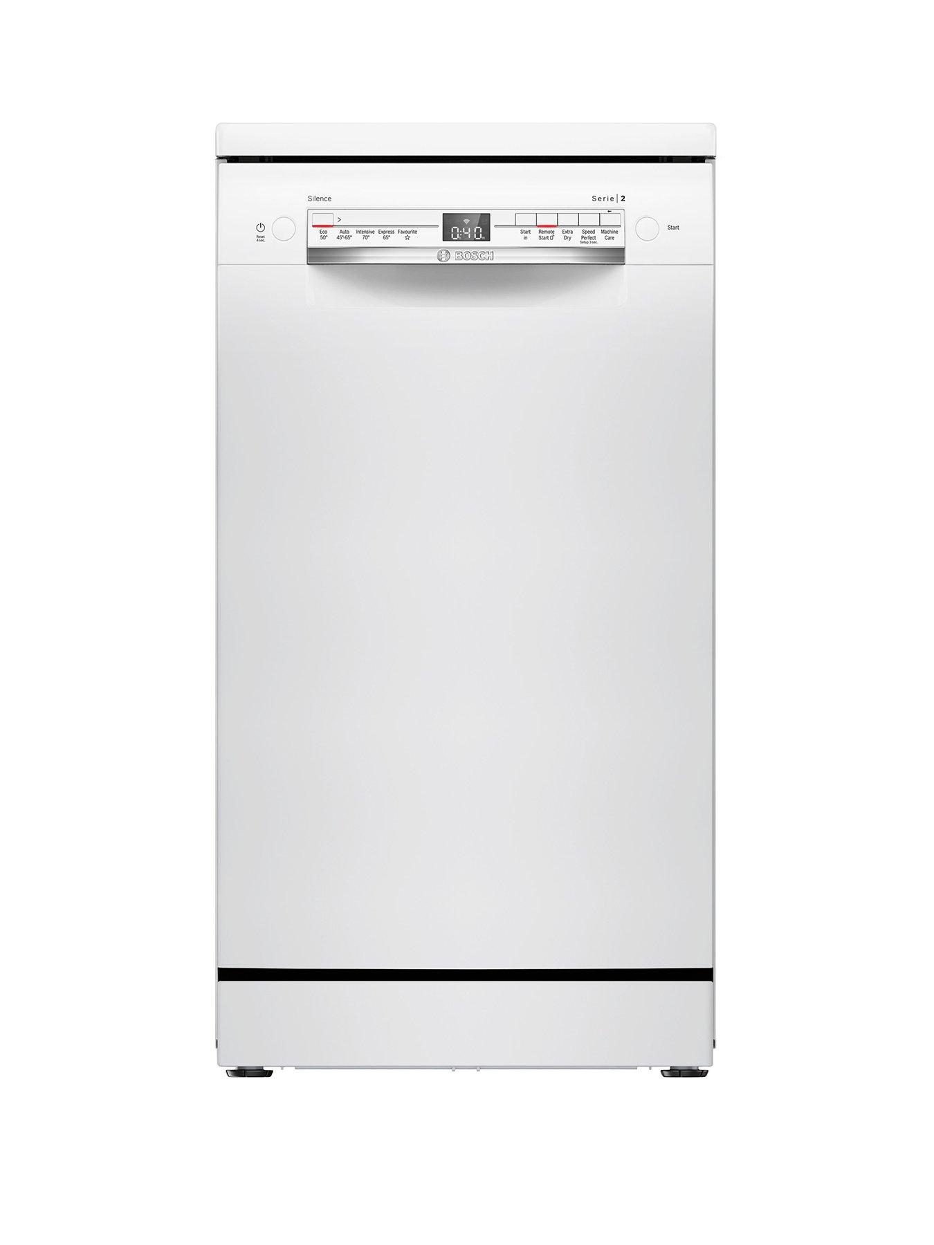 Bosch Series 2 SPS2IKW01G Slimline, 9-Place Settings Freestanding Dishwasher - 5 programmes, Vario baskets, 4 options, 48dB, 9.5L - White