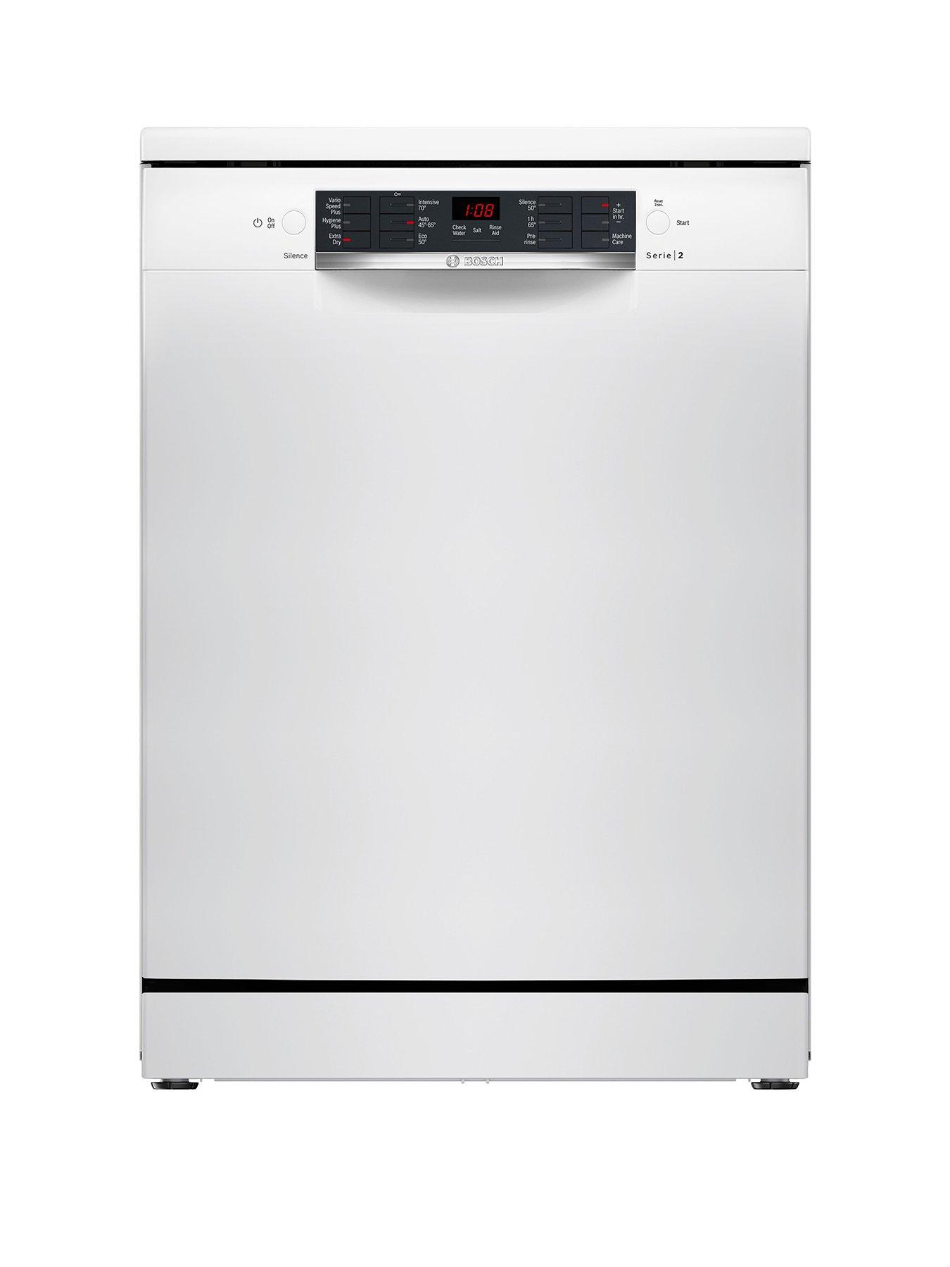 Bosch Series 2 SMS26AW08G FullSize 12-Place Settings Freestanding Dishwasher - 5 programmes, Vario baskets, 2 options, 46dB, 9.5L - White