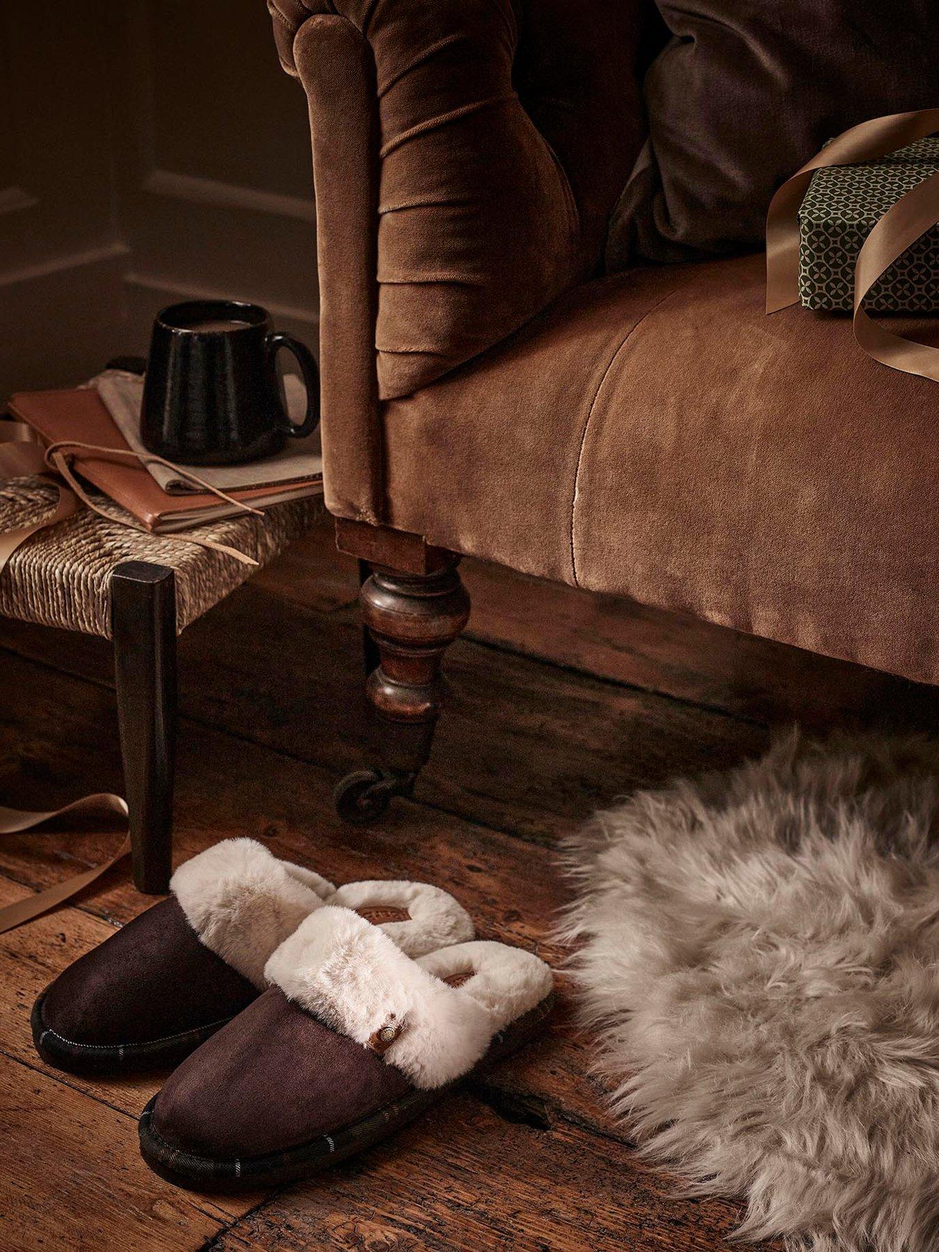 Image 6 of 6 of Barbour Claudia Mule Slippers - Brown