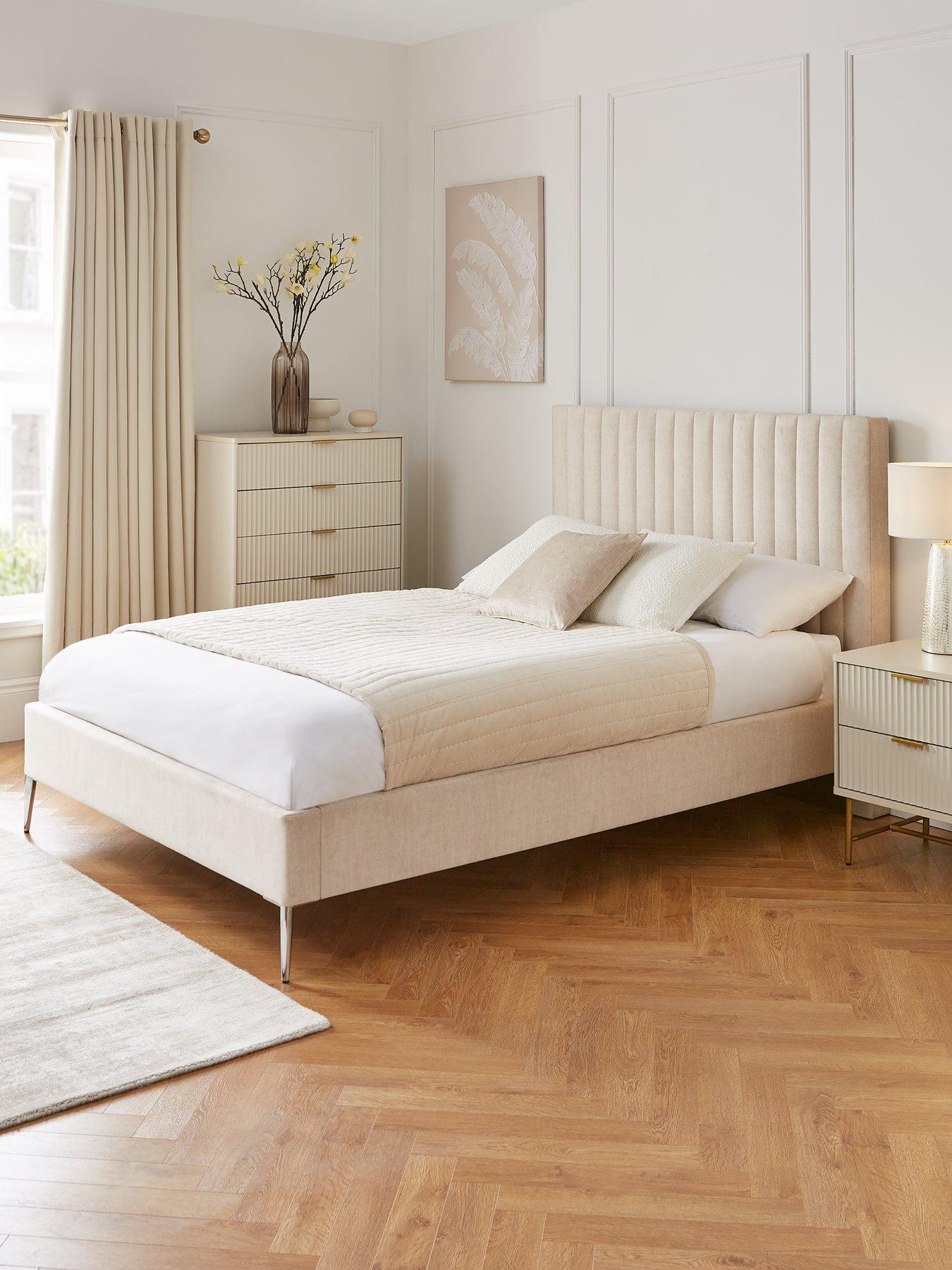 Product photograph of Very Home Emelia Fabric Bed Frame With Mattress Options Buy Amp Save from very.co.uk