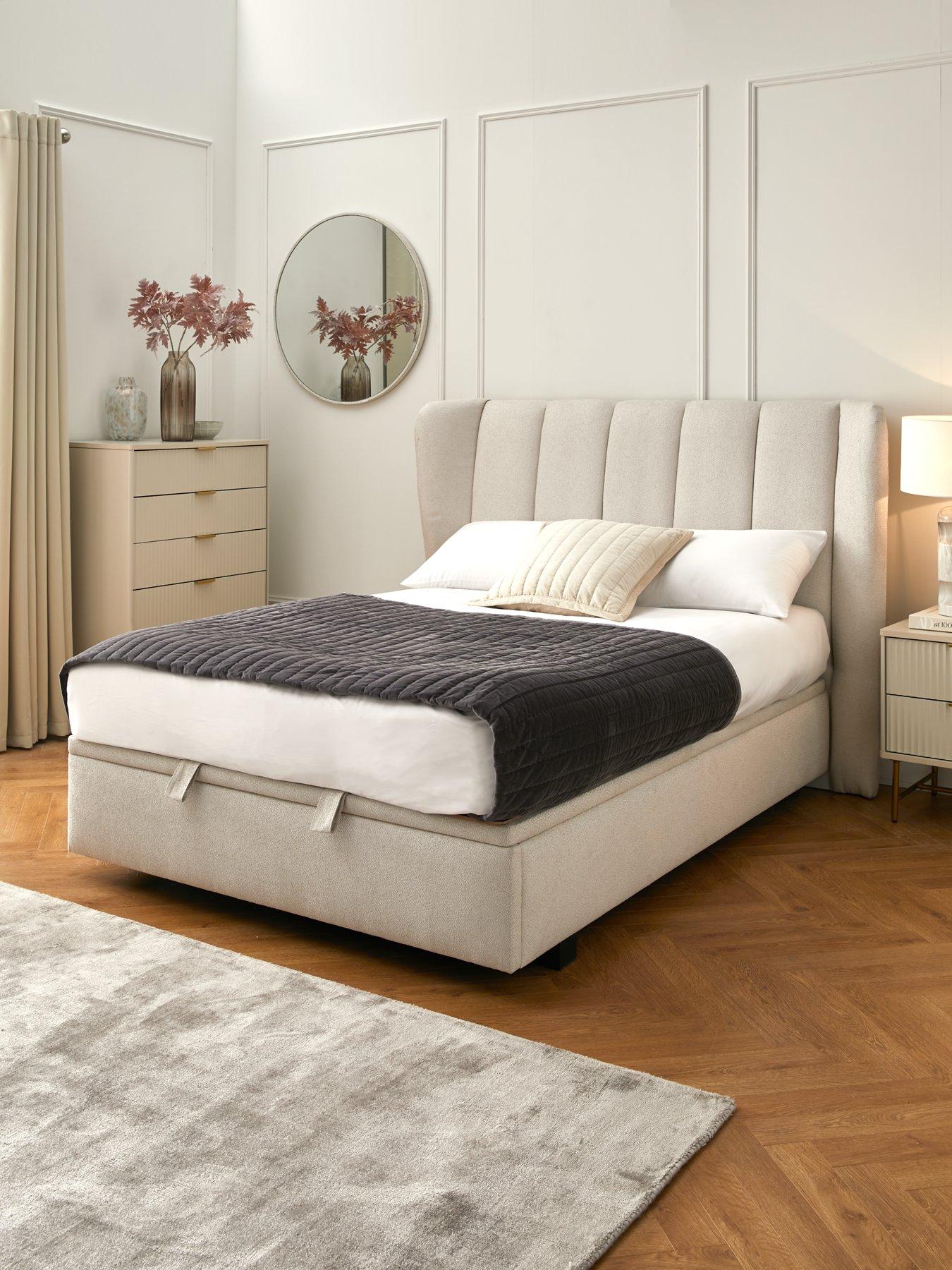 Image 1 of 6 of Very Home Jasper Lift Up Storage Bed Frame with Mattress Options (Buy &amp; SAVE!) - Ivory
