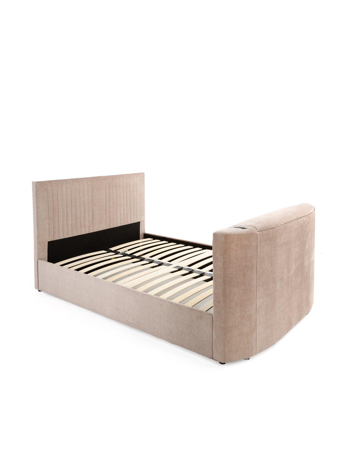 Image 3 of 7 of Very Home Prent TV Bed with Voice Control and Mattress Options (Buy &amp; SAVE!) - Natural