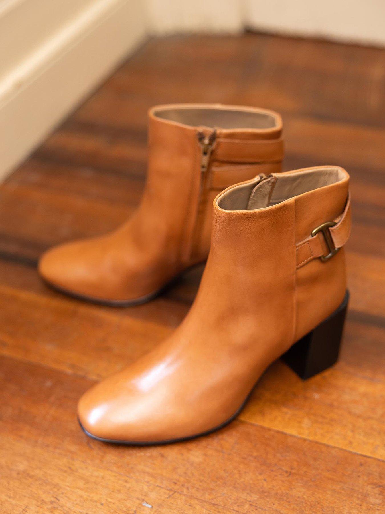 Barbour Piper Block Heel Ankle Boot Brown Very