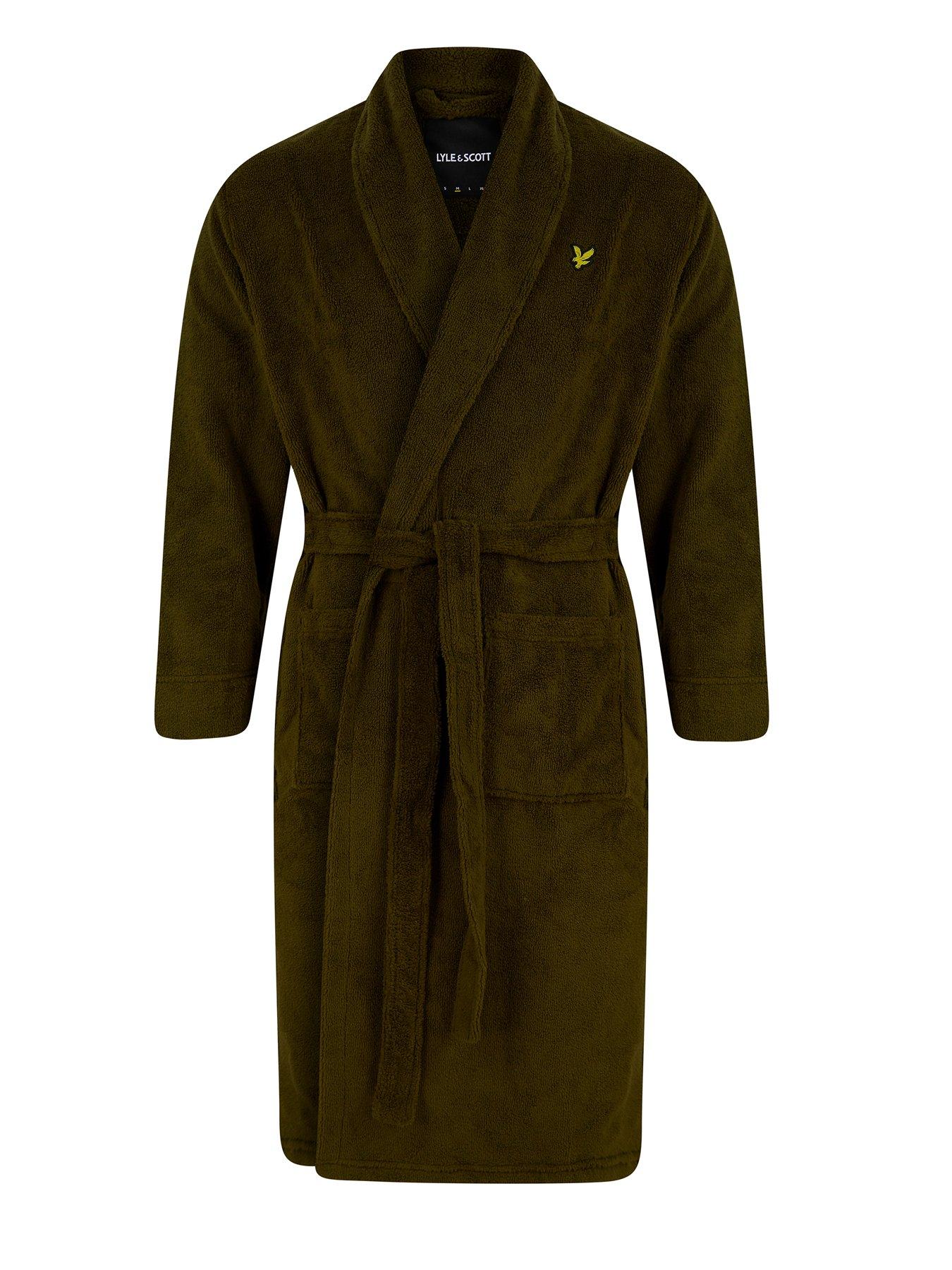 Image 1 of 3 of Lyle & Scott Lyle &amp; Scott Lucas Towelling Bath Robe - Khaki