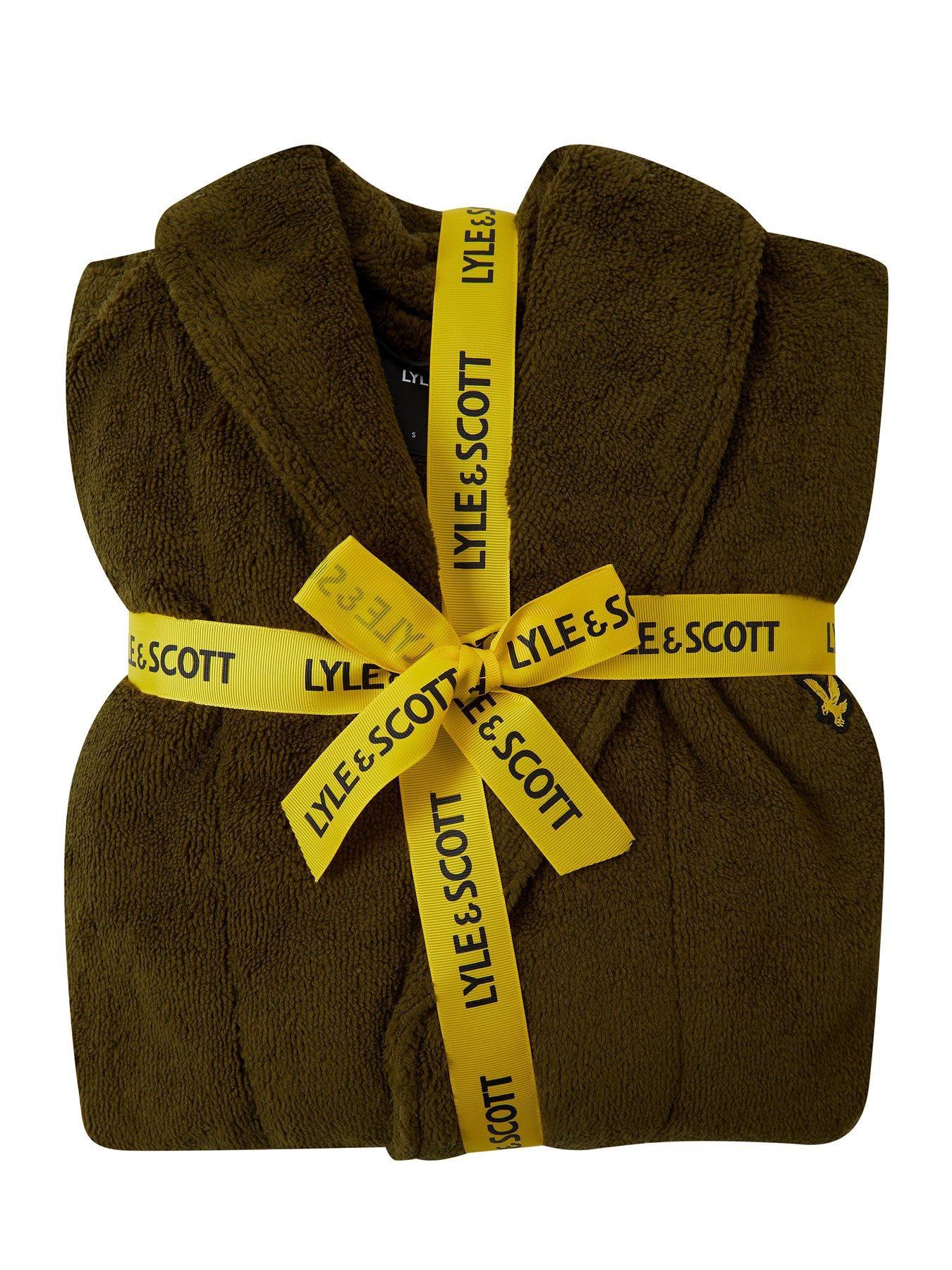 Image 3 of 3 of Lyle & Scott Lyle &amp; Scott Lucas Towelling Bath Robe - Khaki