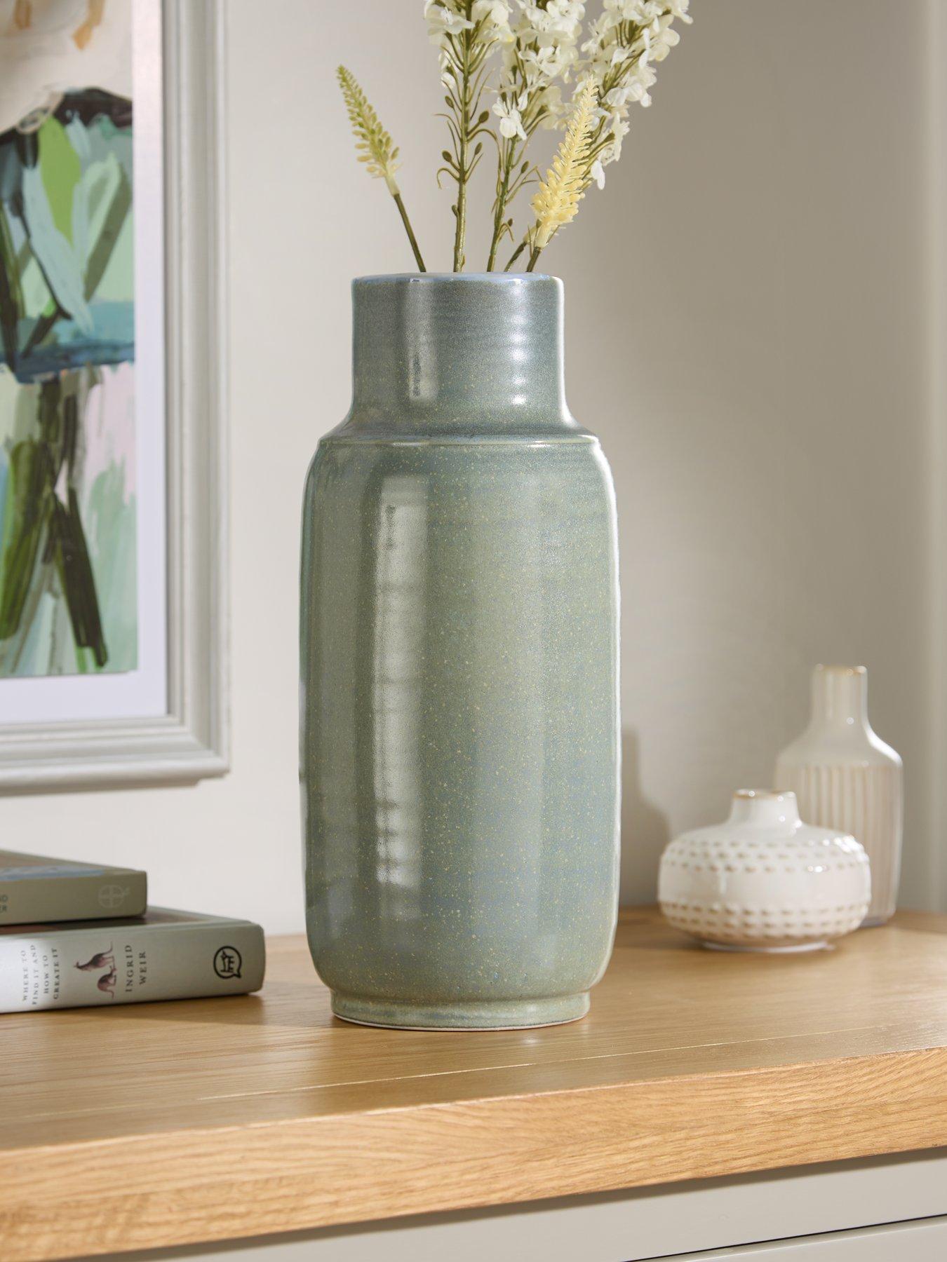 Product photograph of Very Home Bottle Vase With Reactive Green Glaze from very.co.uk