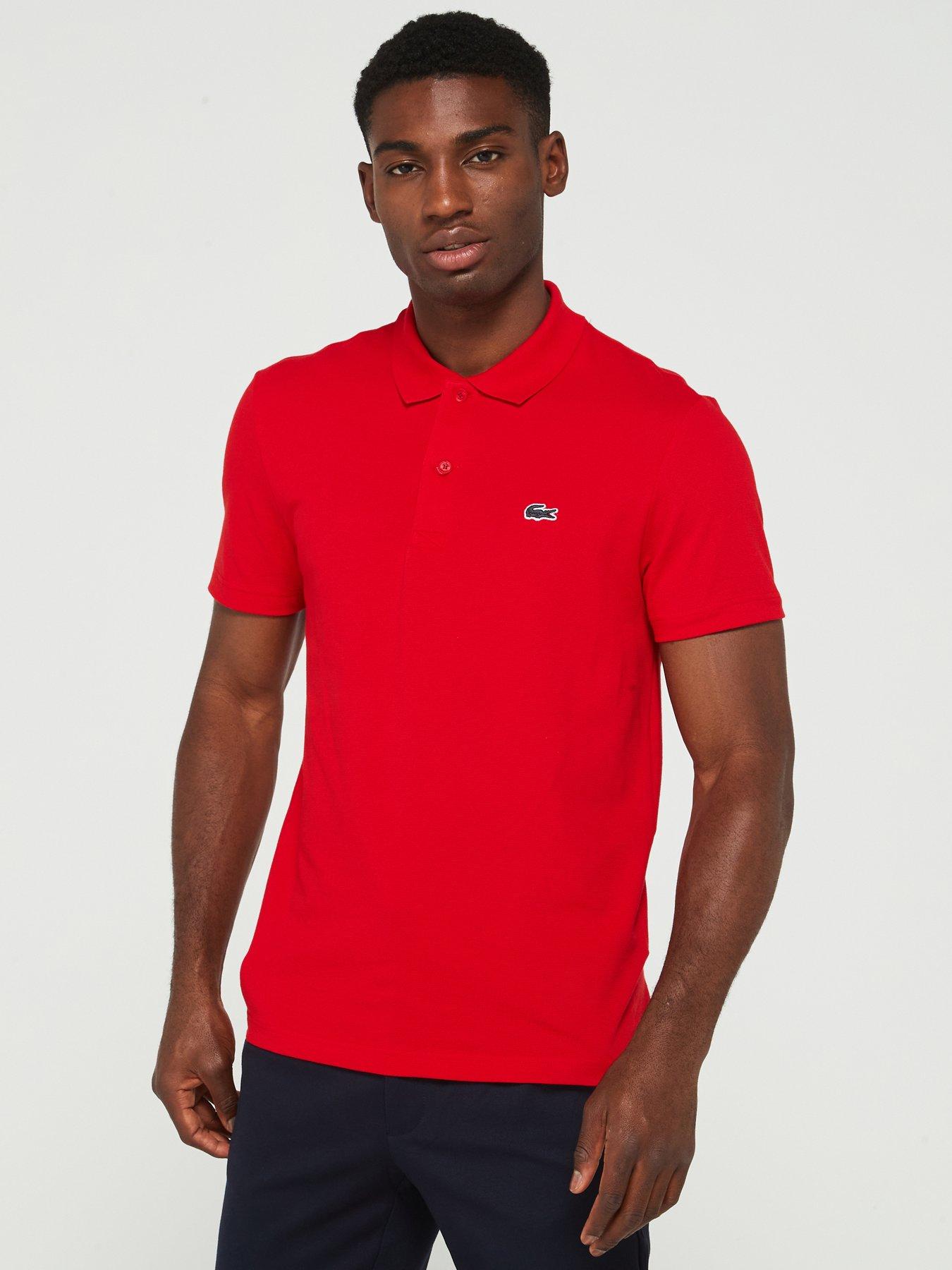 Plain red polo shirt mens best sale