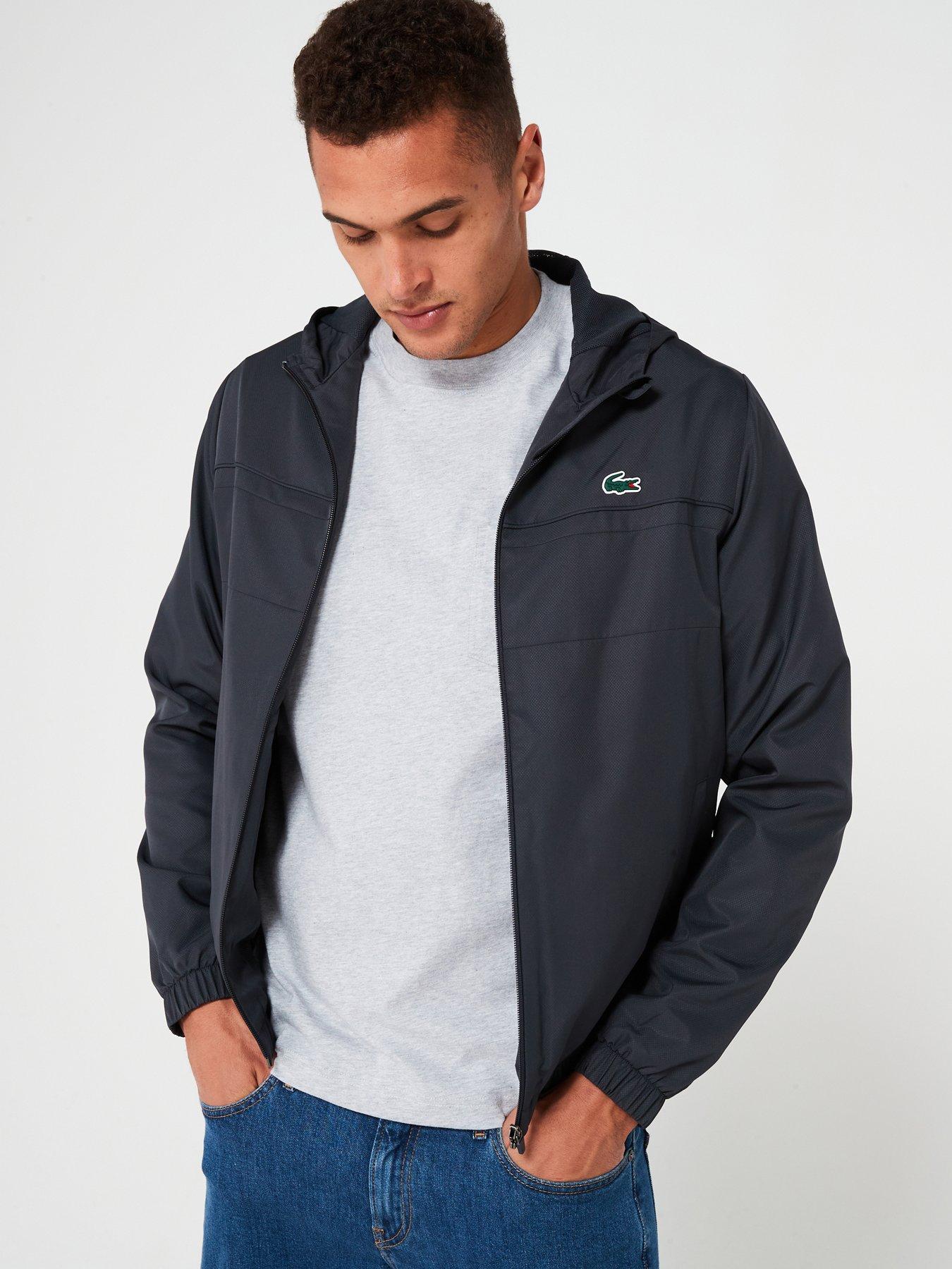 Grey lacoste jacket best sale