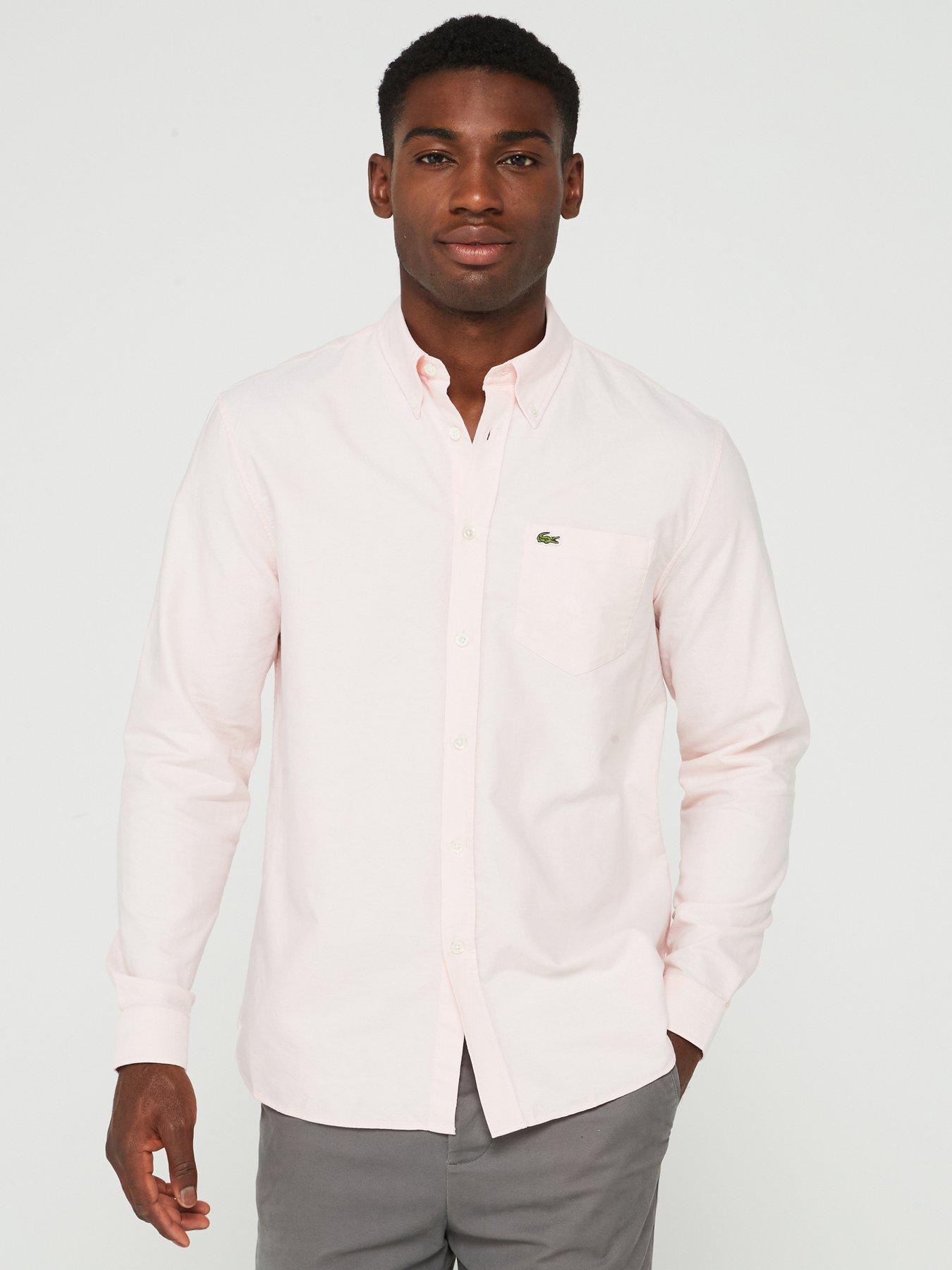 undefined Regular Fit Long Sleeve Cotton Oxford Shirt - Pink