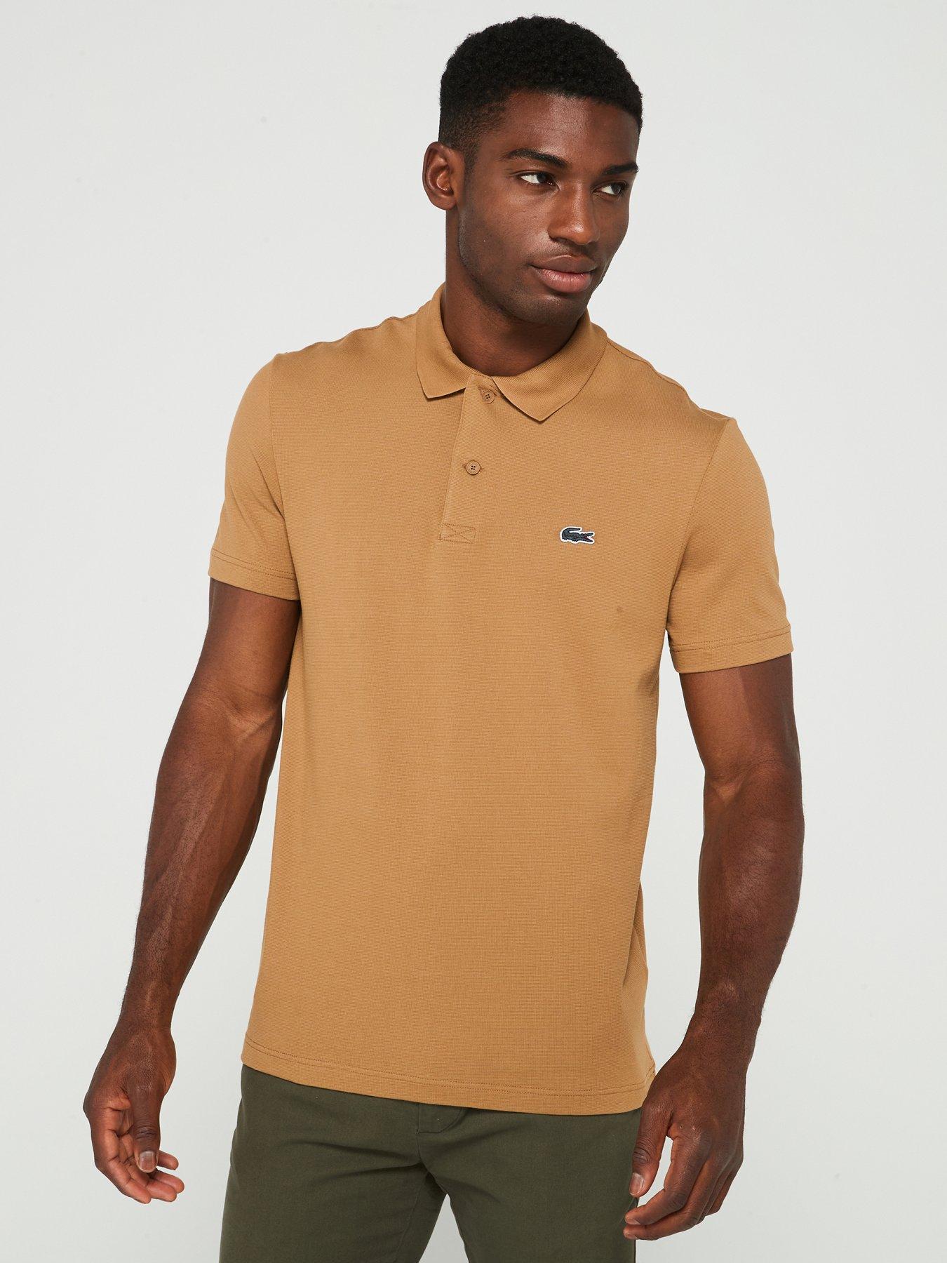 Lacoste Regular Fit Cotton Ottoman Polo Shirt Brown Very