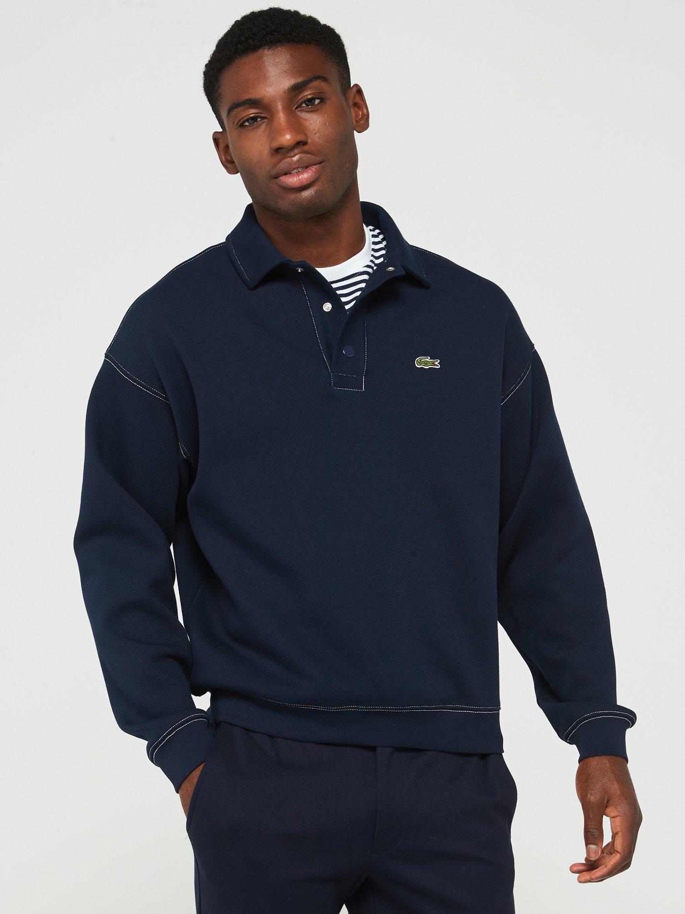 Lacoste Polo Collar Crew Sweat Top Navy Very