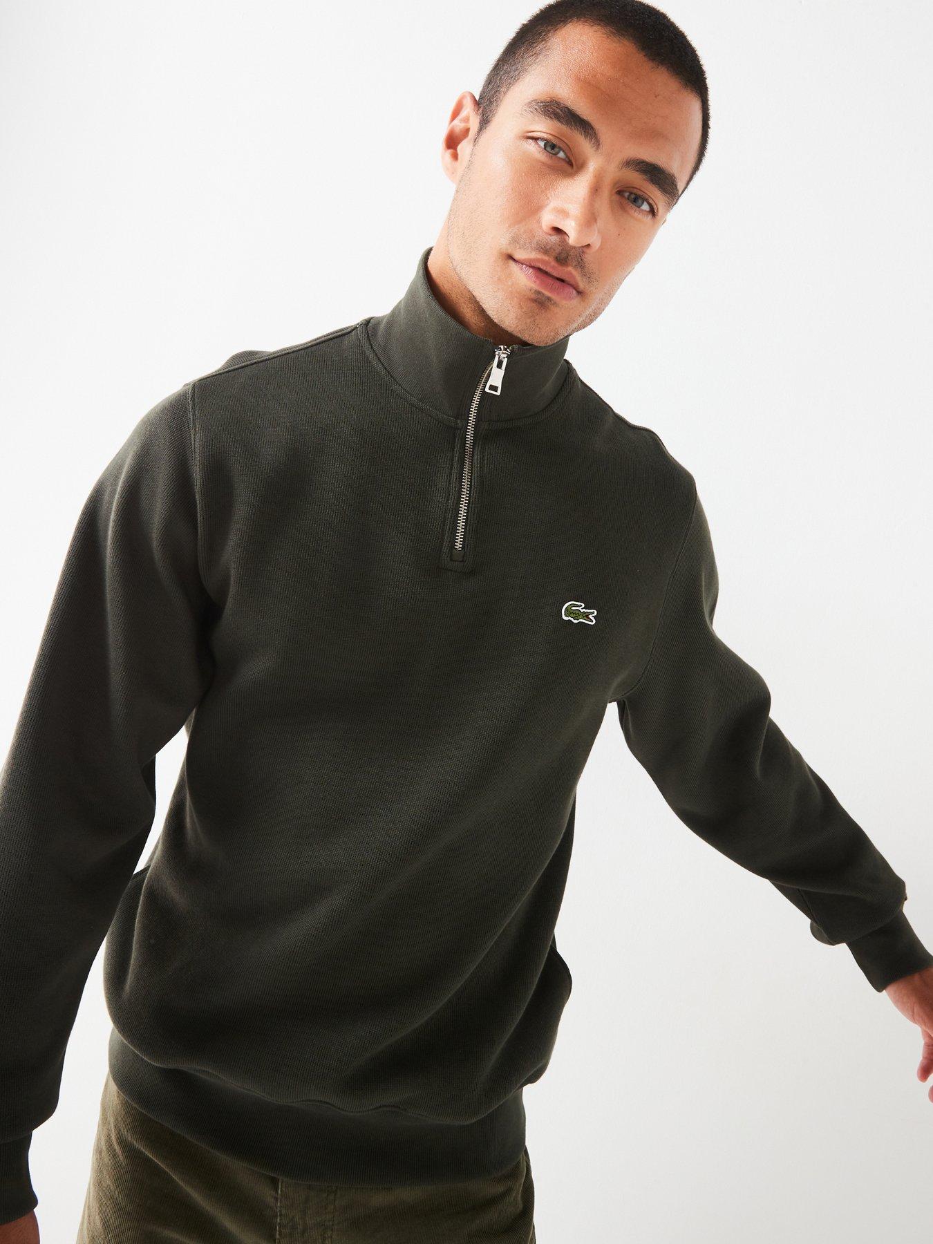 Lacoste High Neck 1 2 Zip Sweat Top Khaki Very