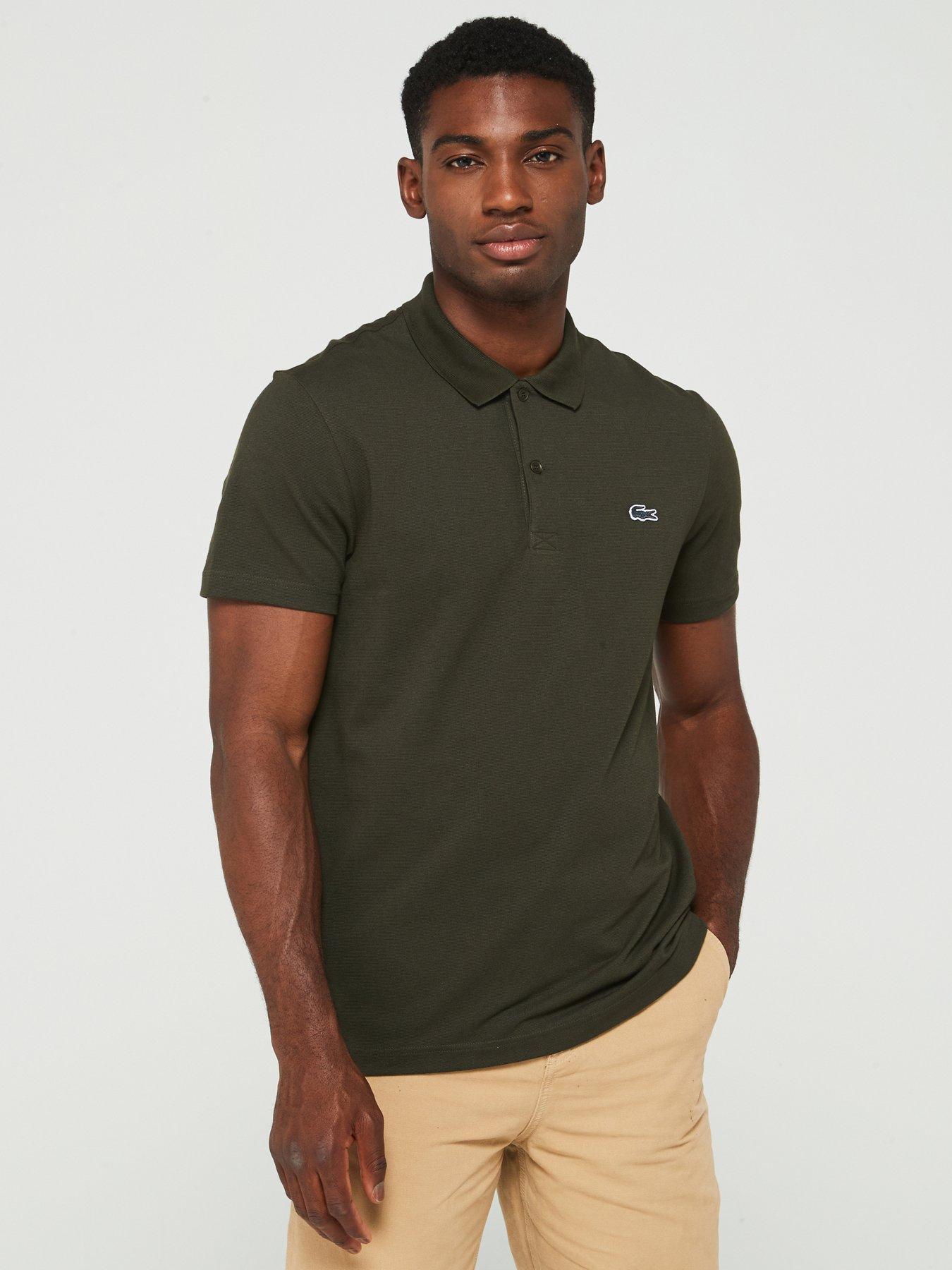 Lacoste Regular Fit Cotton Ottoman Polo Shirt - Dark Green, Dark Green, Size Xl, Men