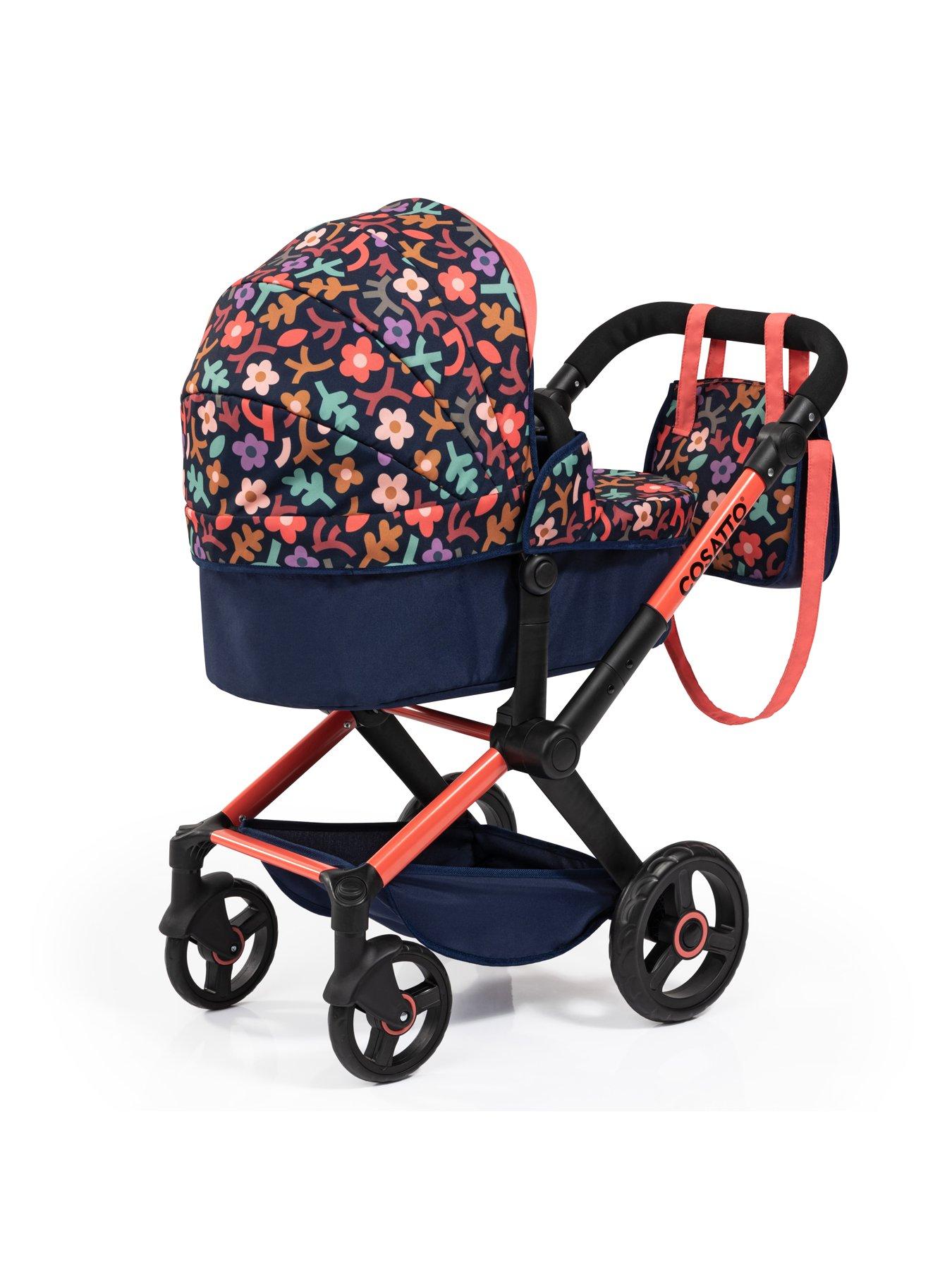 Image 2 of 8 of Cosatto Doodle Flower Print Doll Pram - Navy