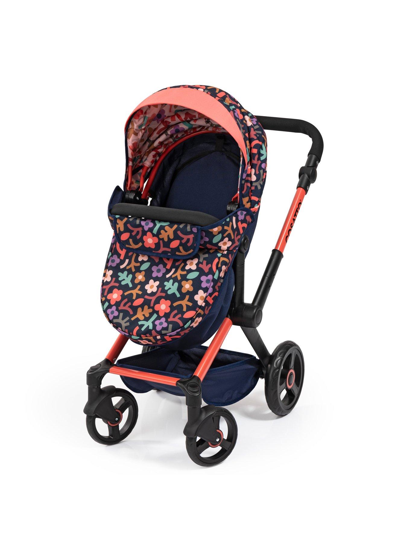 Image 7 of 8 of Cosatto Doodle Flower Print Doll Pram - Navy