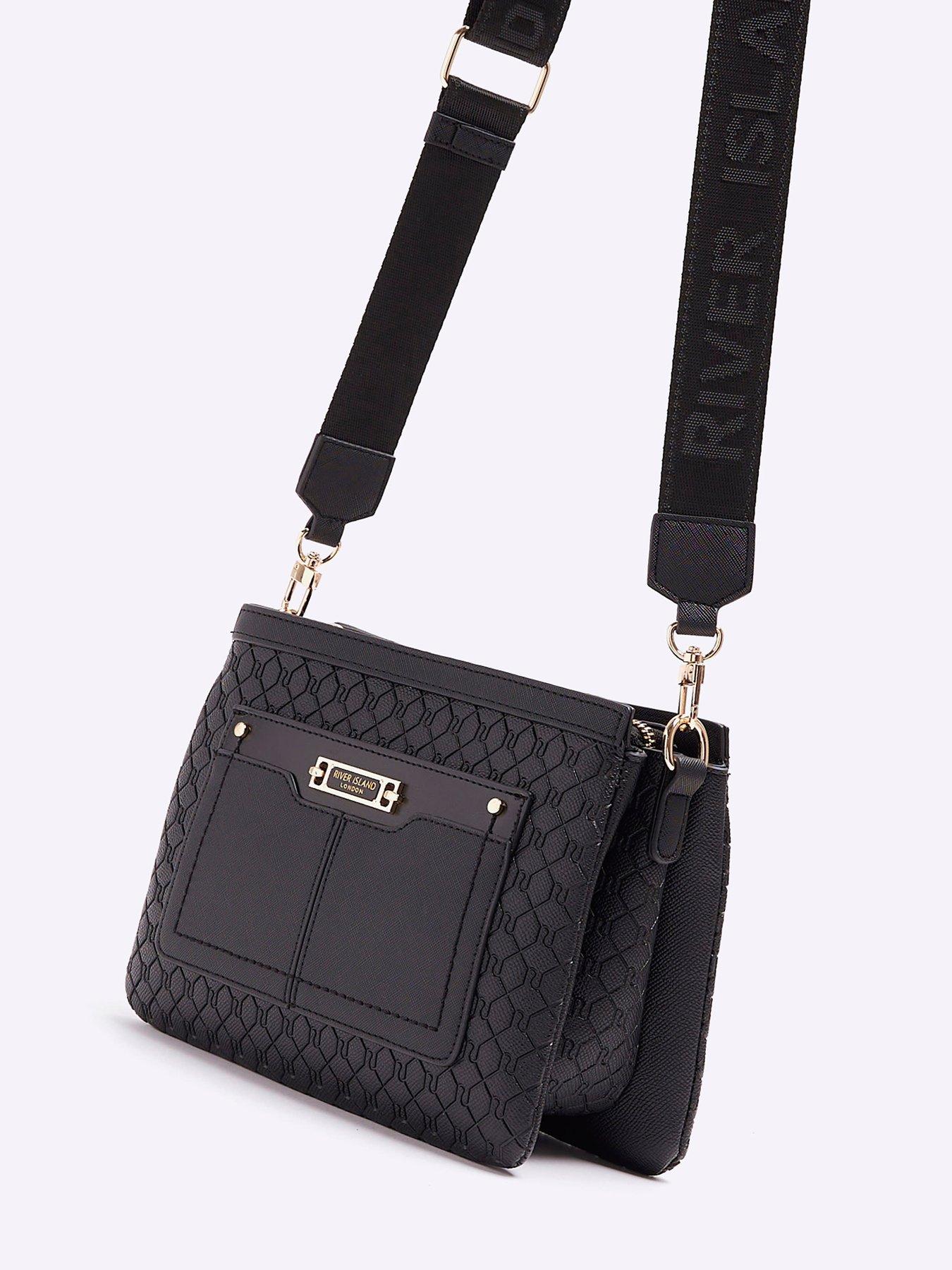 River Island Monogram Crossbody Bag Black Very