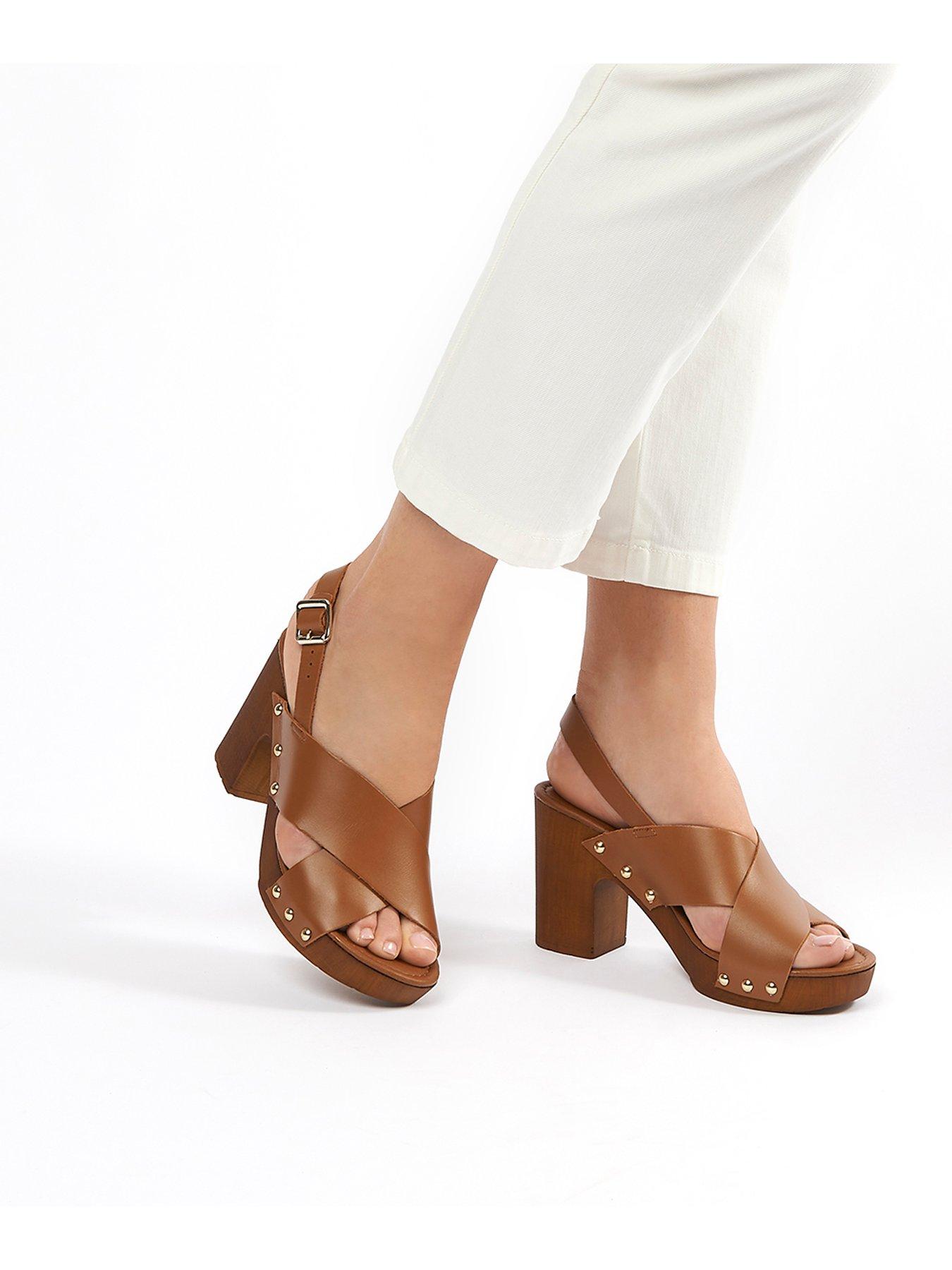 Dune London Jingers Cross Strap Platform Sandal Tan Very