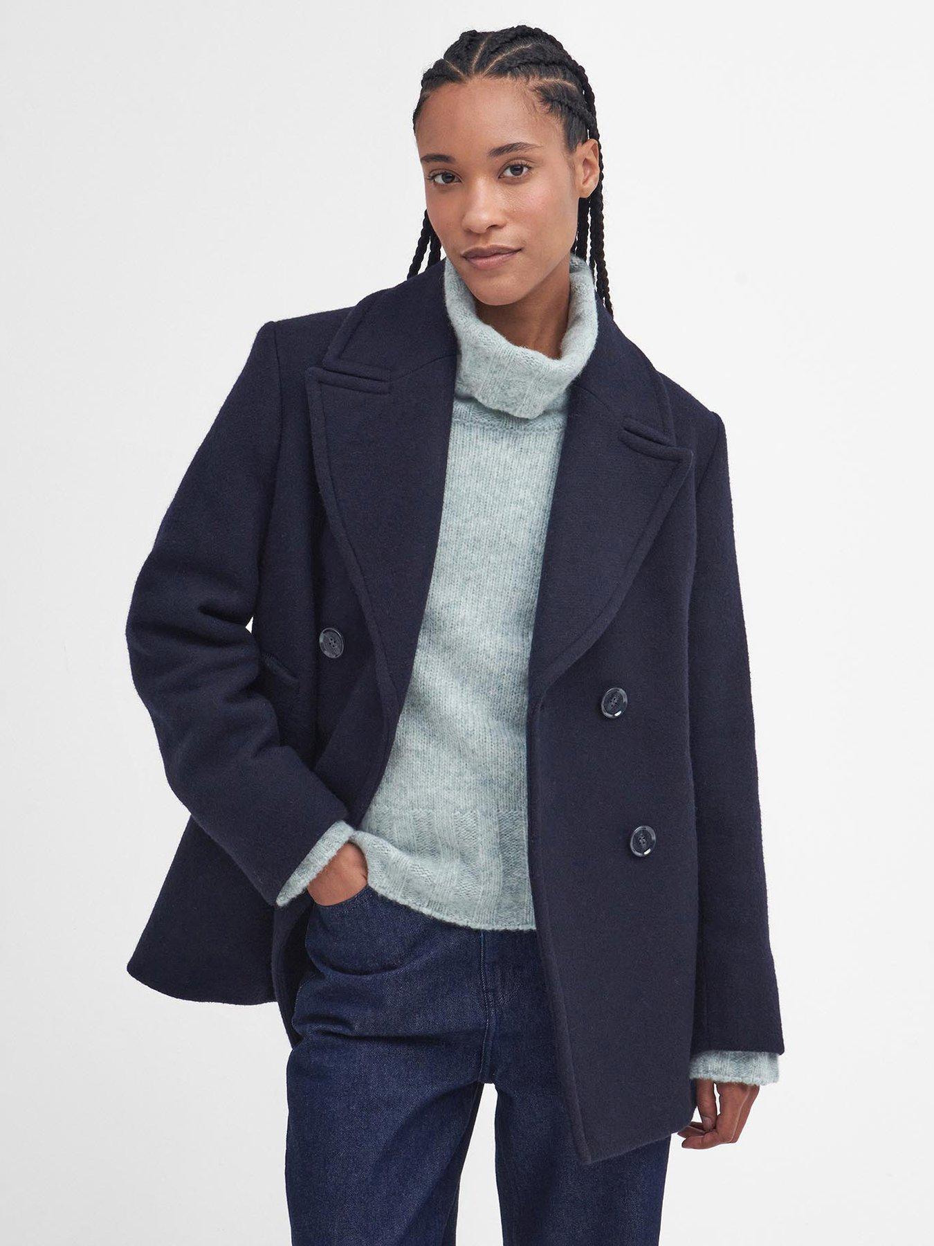 Navy blue coat womens clearance