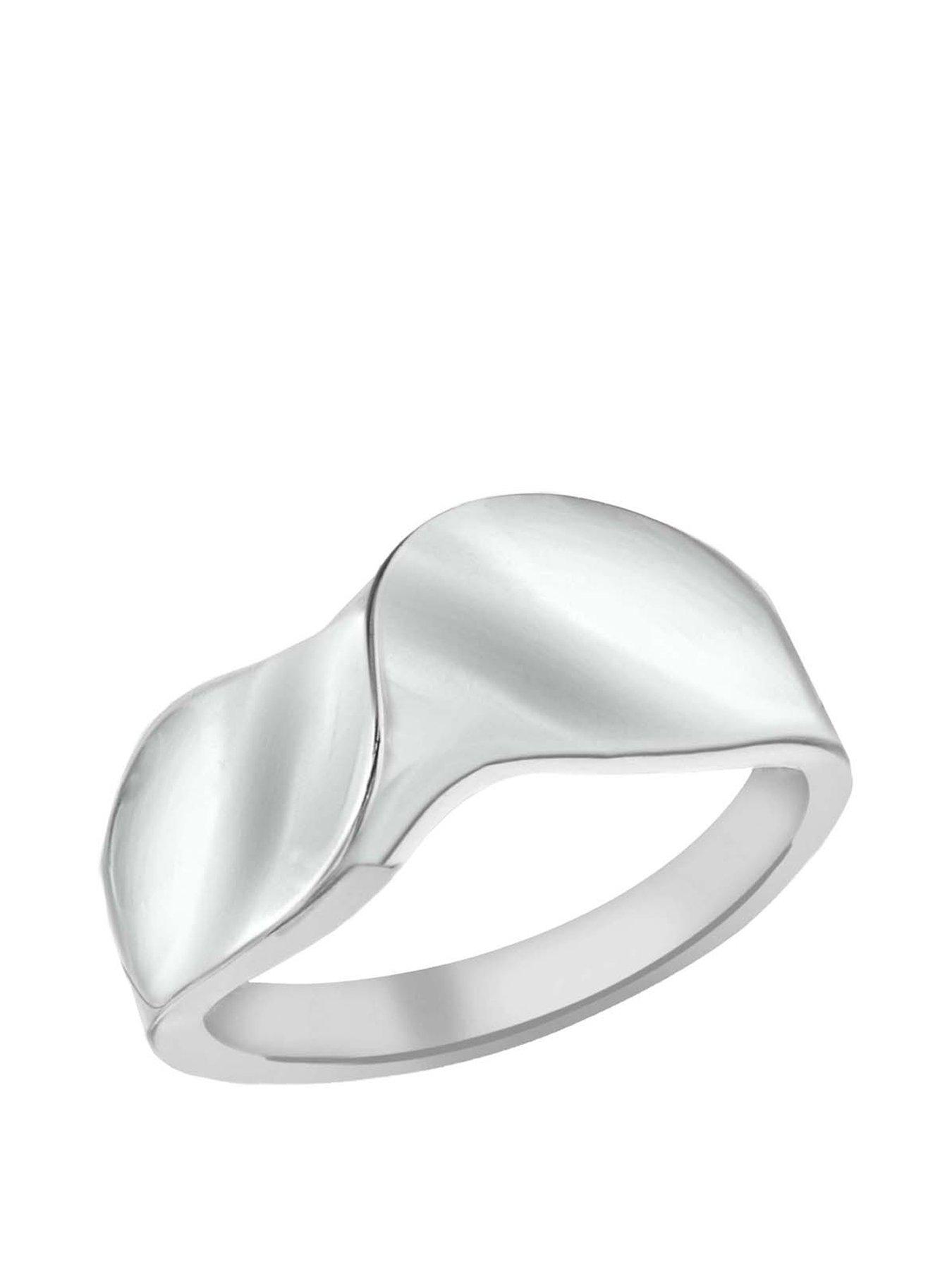 Product photograph of The Love Silver Collection Sterling Silver Twist Band Ring from very.co.uk