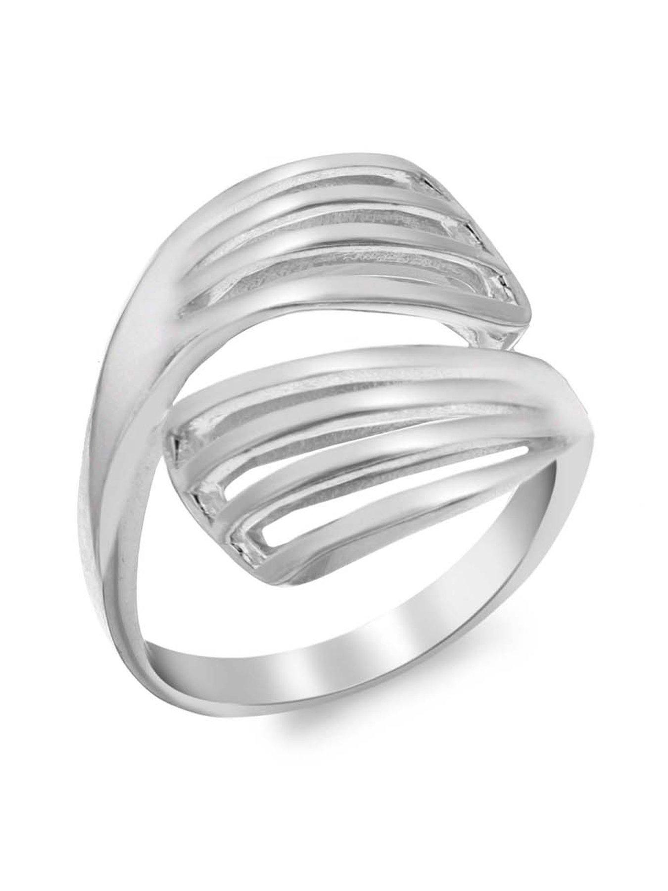 Product photograph of The Love Silver Collection Sterling Silver Cutout Wrap-around Ring from very.co.uk