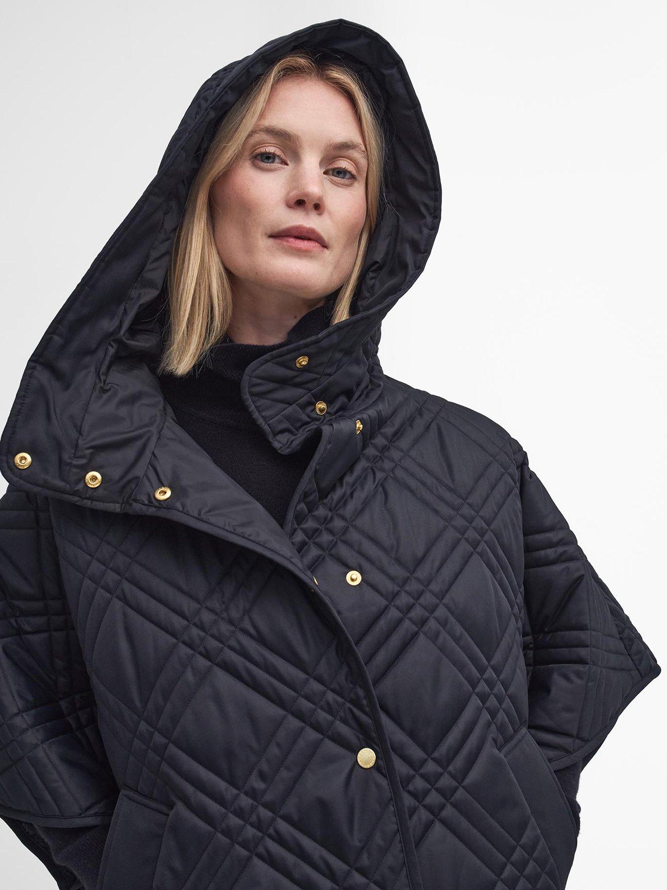 Astor Quilted Cape Jacket Black