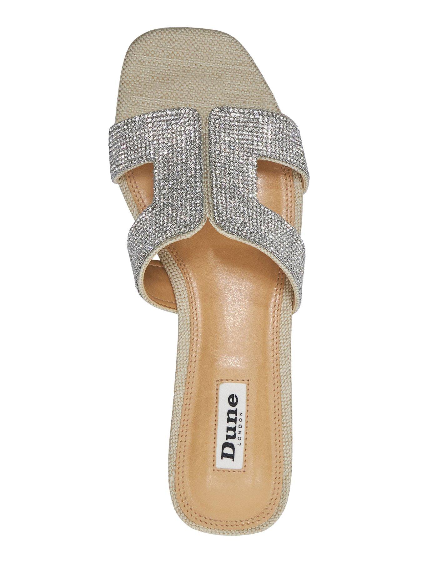 Loupetopstitch Detail Leather Sandals Silver