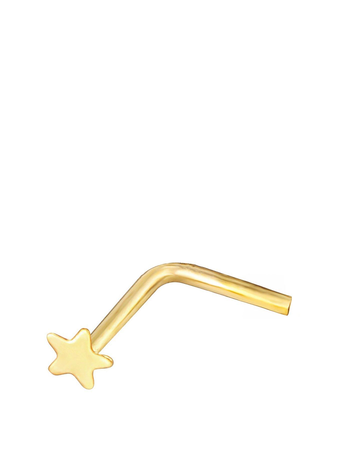 undefined 9ct Yellow Gold Tiny Star Shape Nose Stud