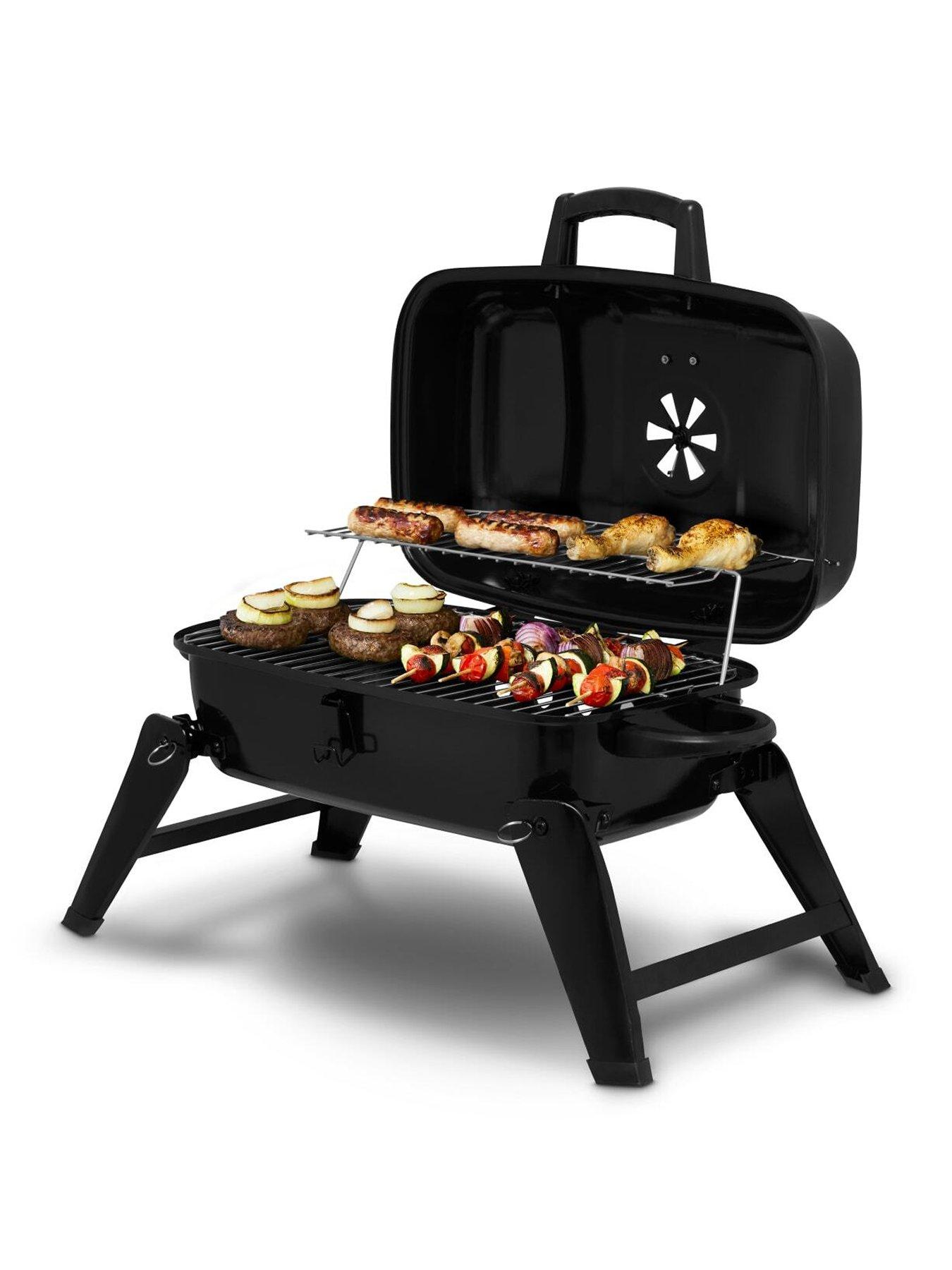 Image 2 of 7 of Tower Portable Charcoal Grill with Collapsible Legs, Black