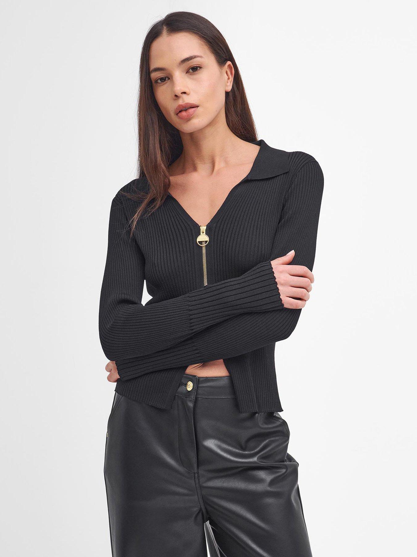 undefined Mondale Knitted Zip Up Cardigan - Black