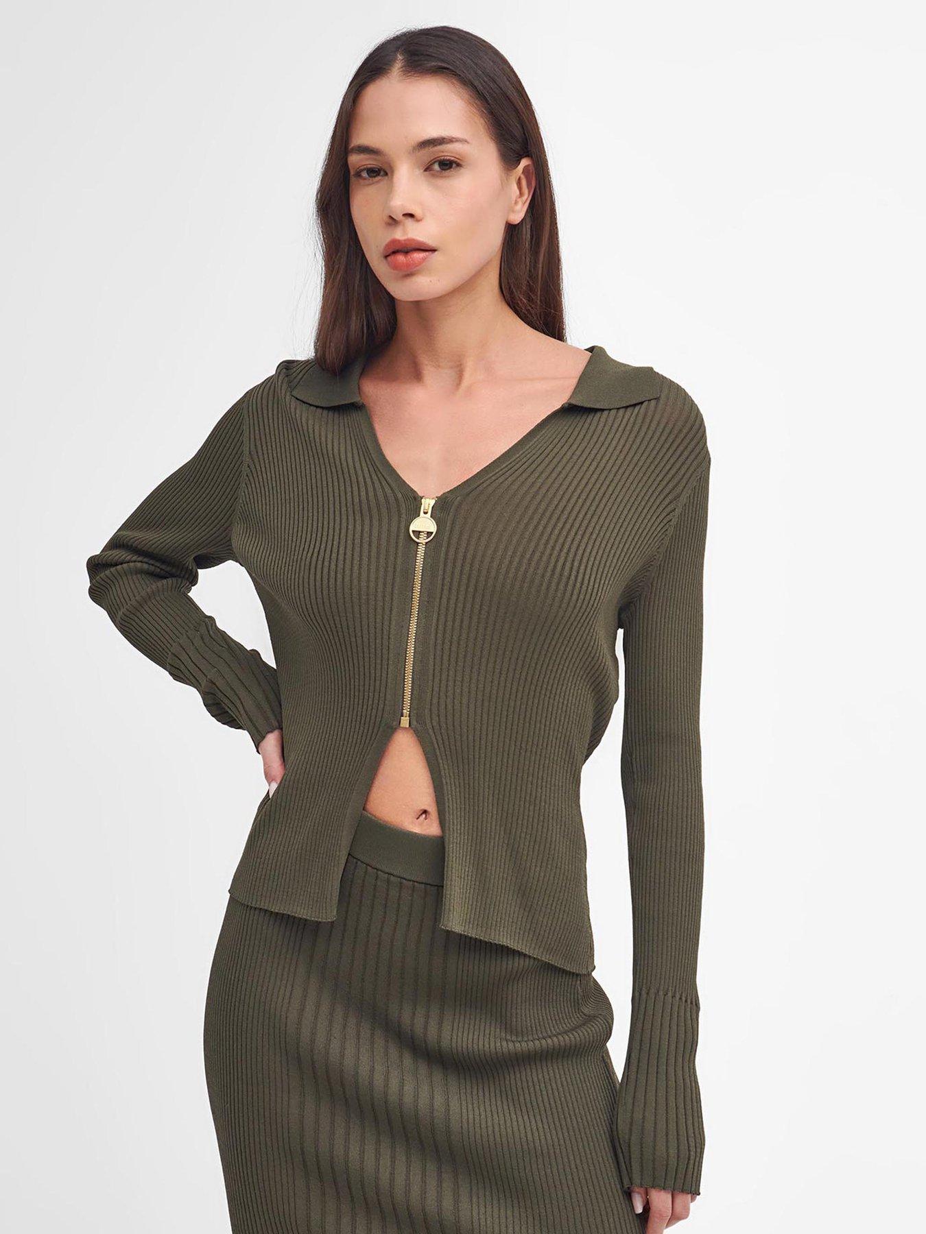 undefined Mondale Knitted Zip Up Cardigan - Green