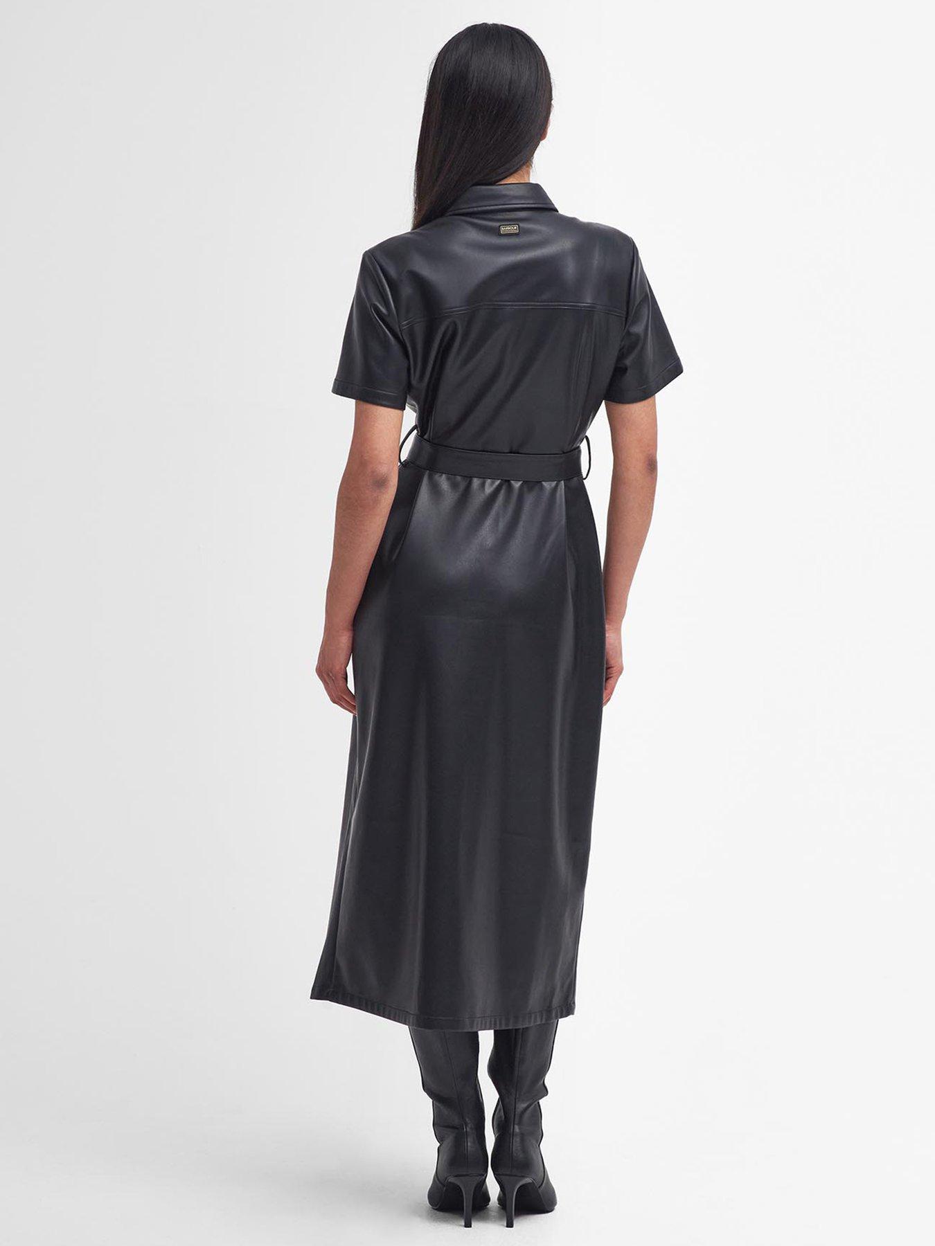 Barbour International Aria Faux Leather Midi Dress Black Very