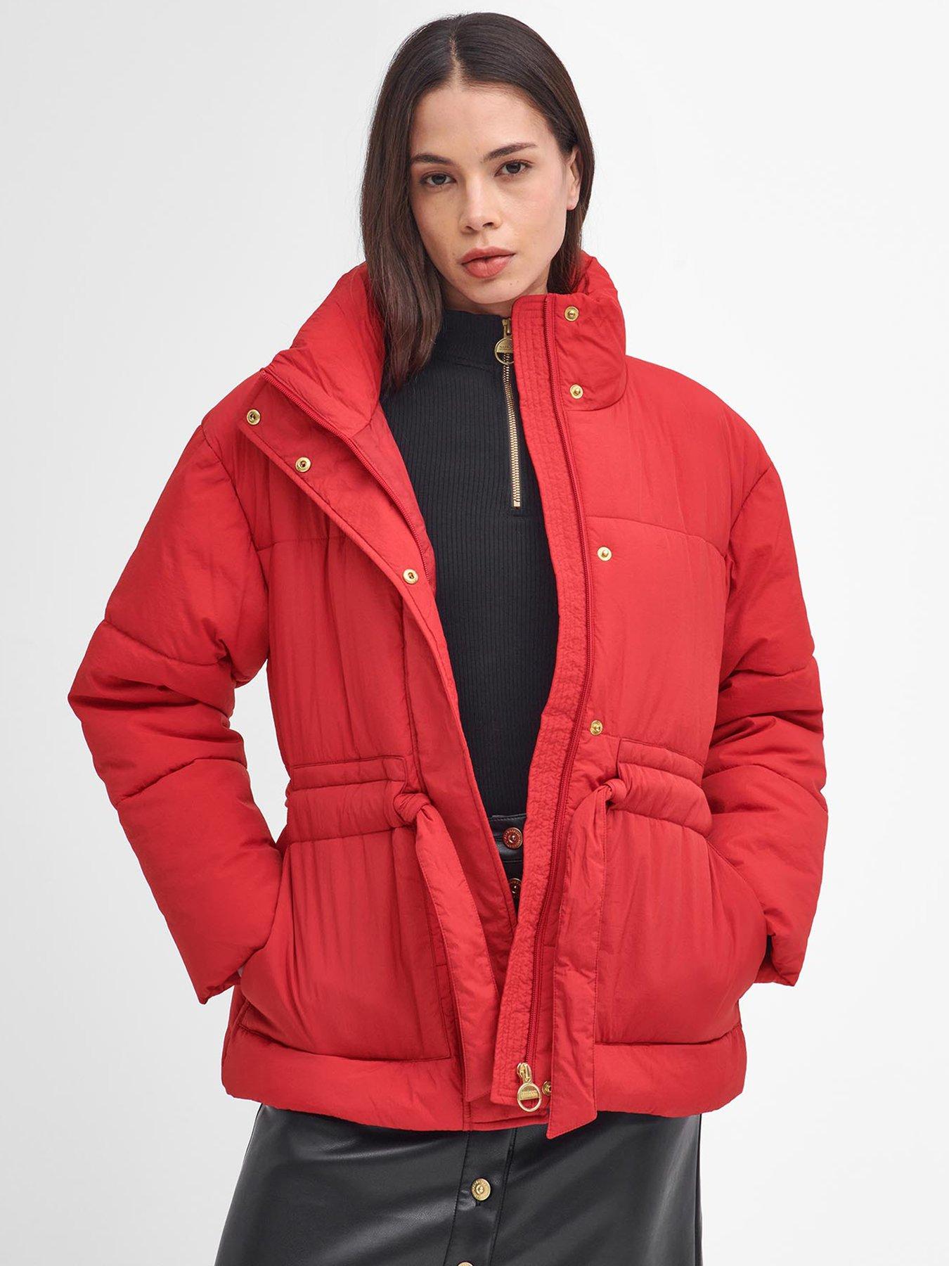 Quiz red padded jacket online