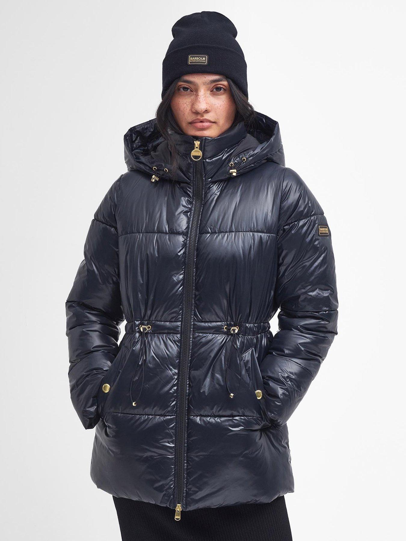 Barbour black padded coat on sale