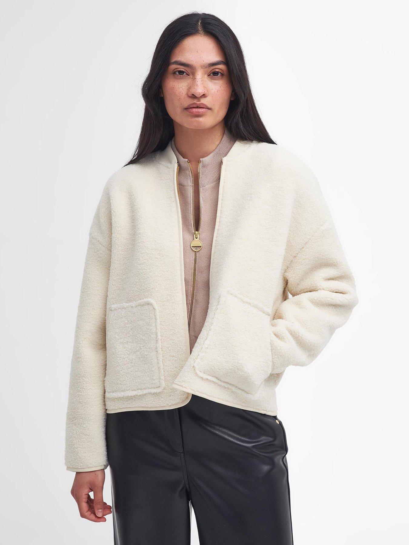 undefined Serova Fleece Bomber Jacket - Beige
