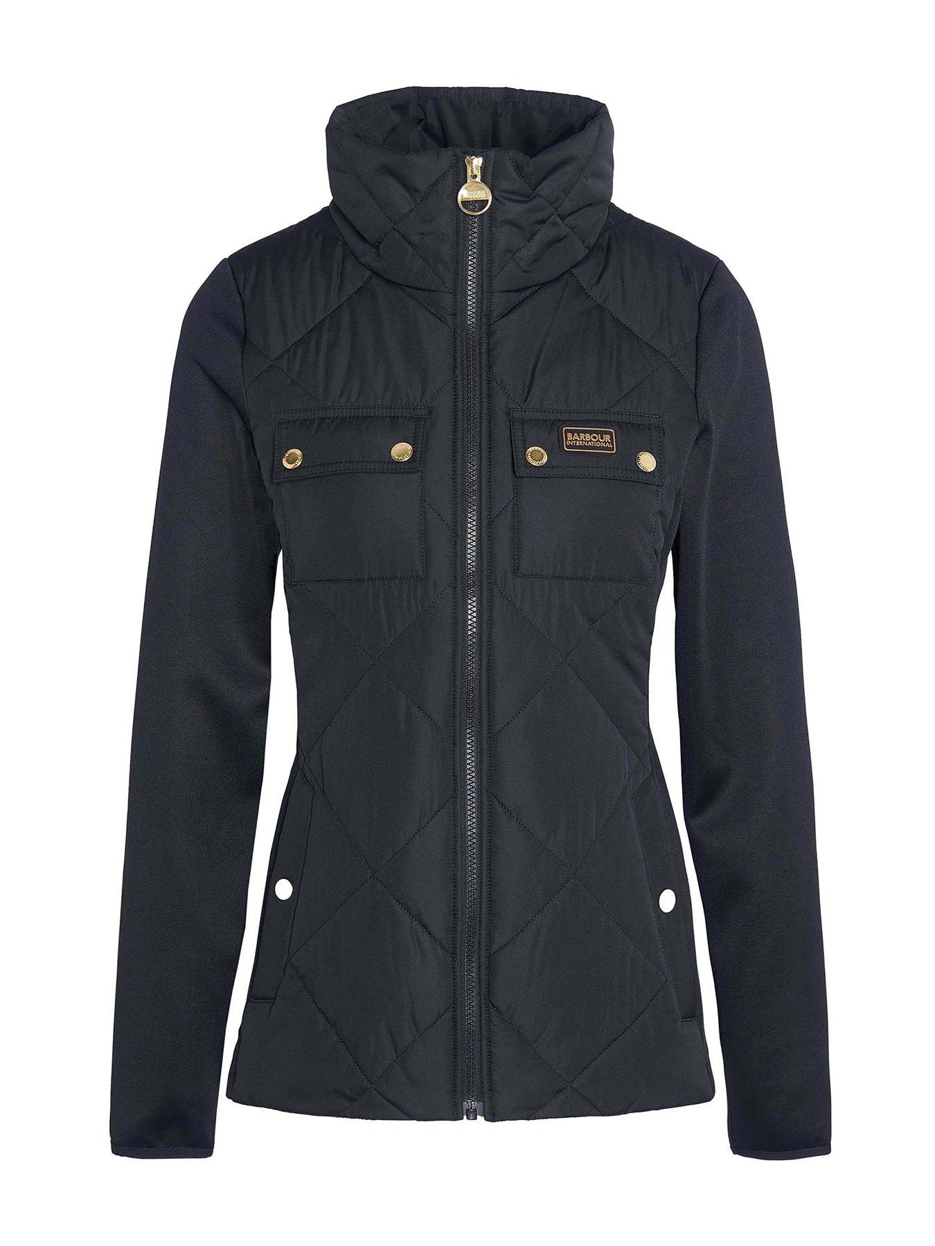 Image 6 of 6 of Barbour International Rubins Quilted Sweat Jacket - Black
