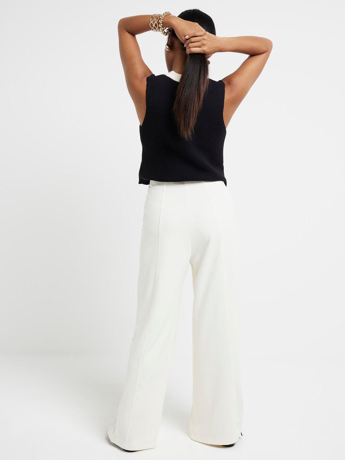 RI Petite Petite Wide Leg Trouser - Cream | Very.co.uk