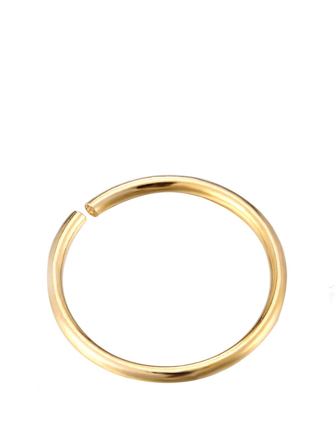 Product photograph of The Love Silver Collection 9ct Gold 8mm Hoop Nose Ring from very.co.uk