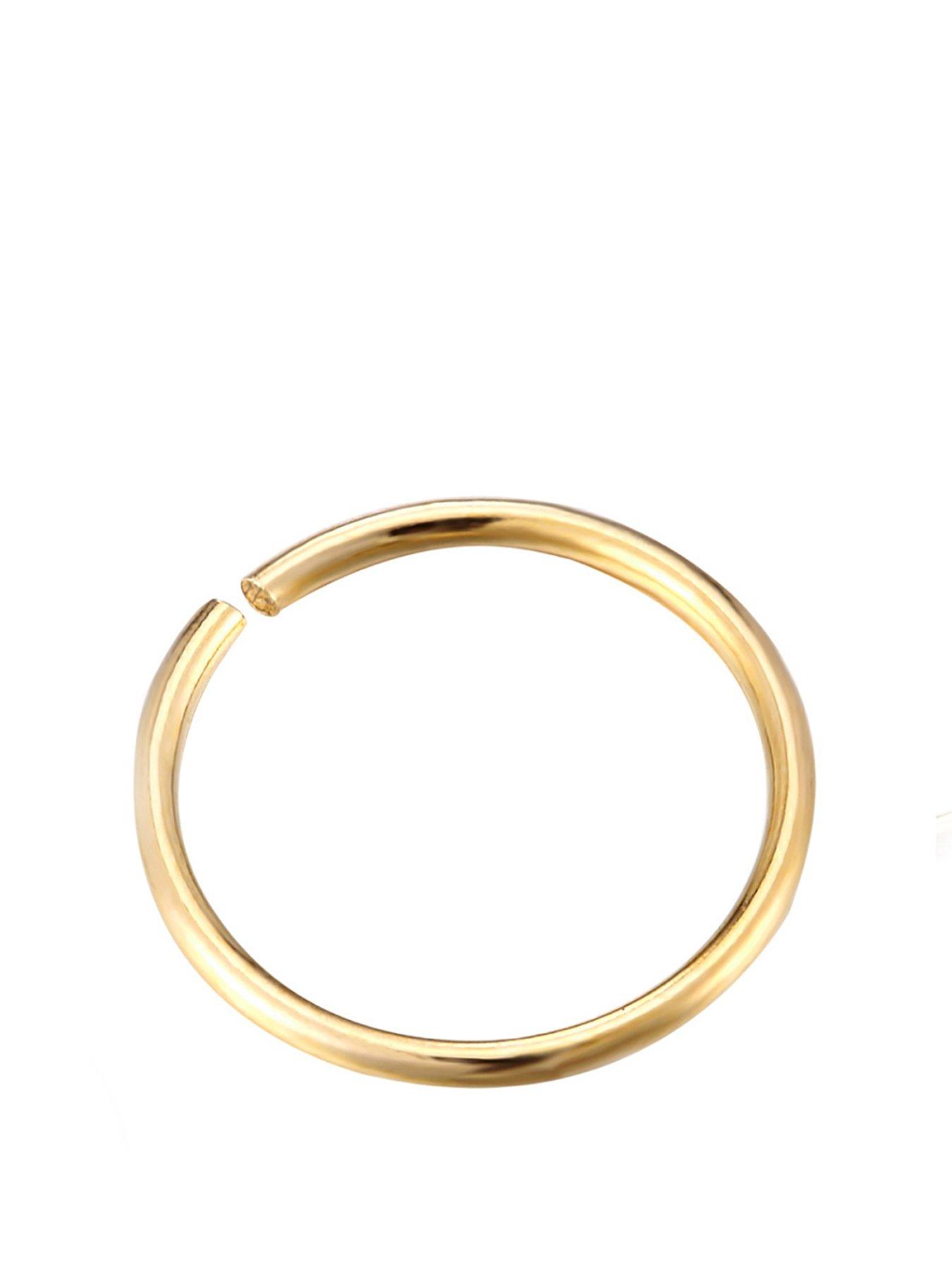 Product photograph of The Love Collection 9ct Gold 8mm Hoop Nose Ring from very.co.uk