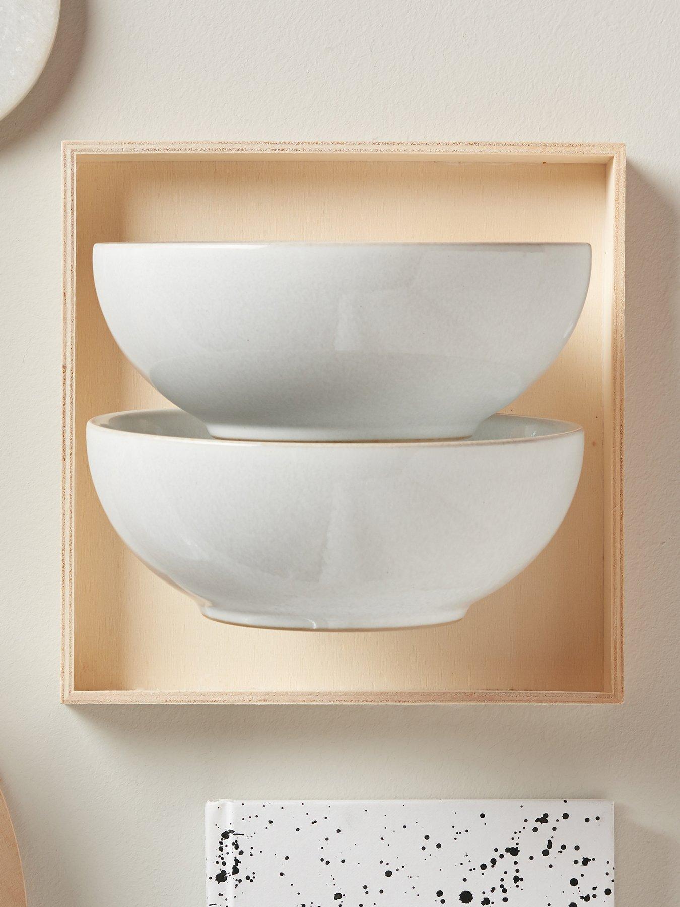 Product photograph of Denby Elements 4-piece Cereal Bowl Set In Stone White from very.co.uk