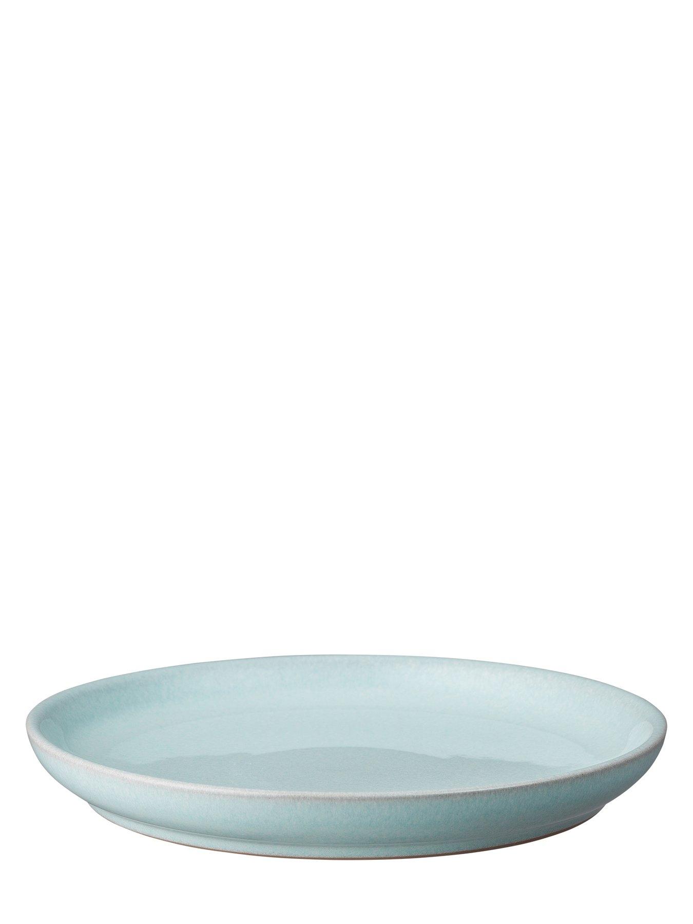 Image 4 of 6 of Denby Elements Set of 4 Medium Coupe Plates in Jade Light Green