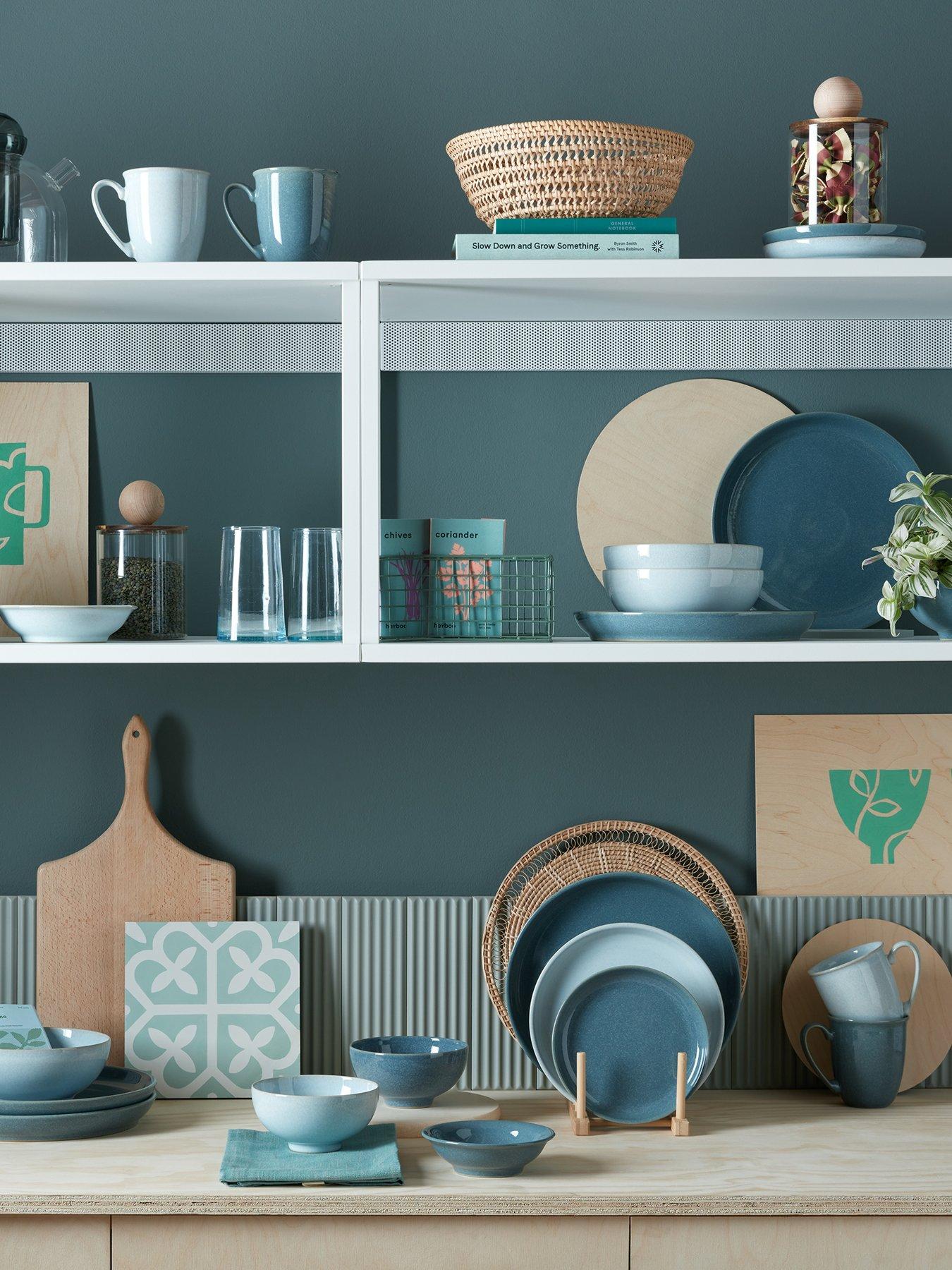 Image 5 of 5 of Denby Elements Set of 4 Coupe Dinner Plates in Jade Dark Green
