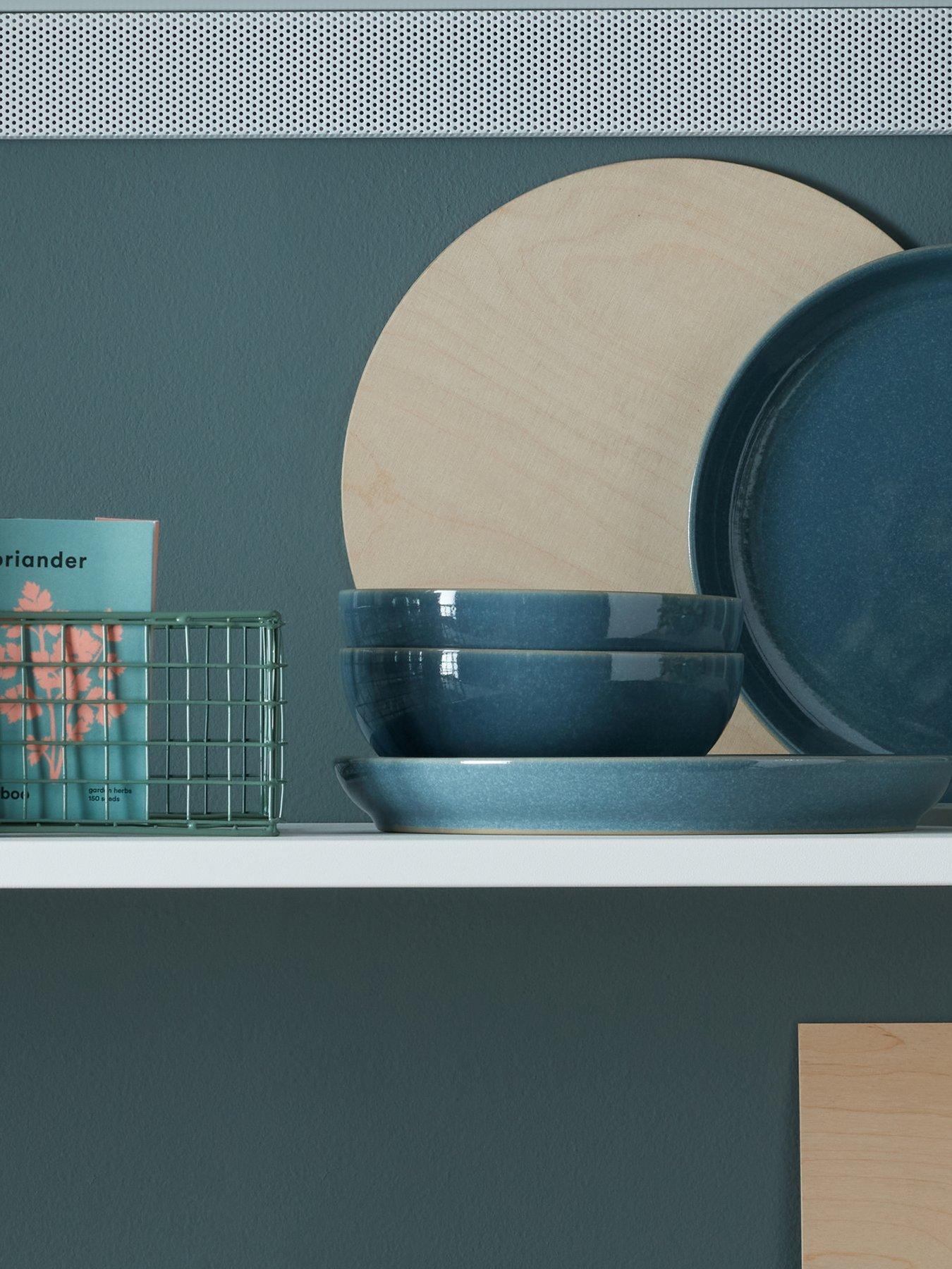 Product photograph of Denby Elements 4-piece Cereal Bowl Set In Dark Jade Green from very.co.uk