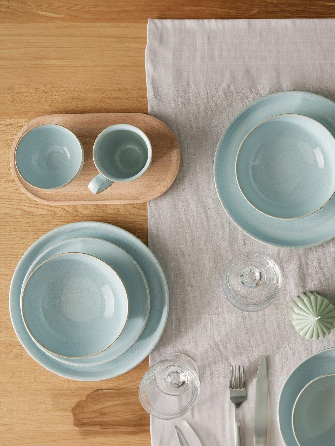Product photograph of Denby Elements 12-piece Coupe Dinner Set In Jade Light Green from very.co.uk