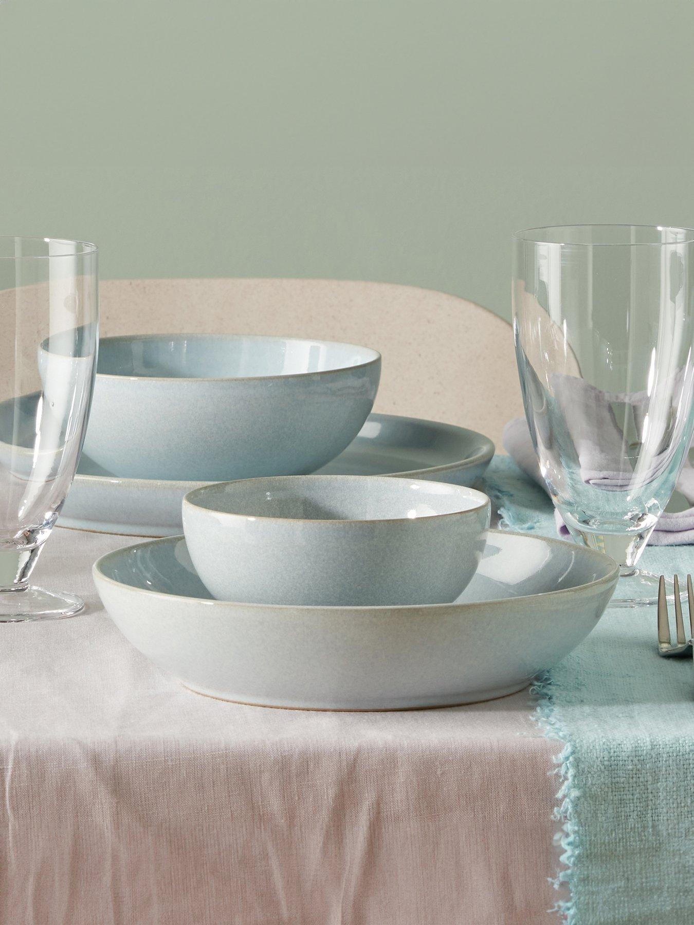 Product photograph of Denby Elements 4-piece Pasta Bowl Set In Light Jade Green from very.co.uk