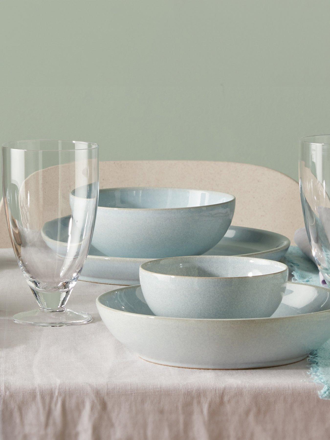 Product photograph of Denby Elements 4-piece Cereal Bowl Set In Light Jade Green from very.co.uk