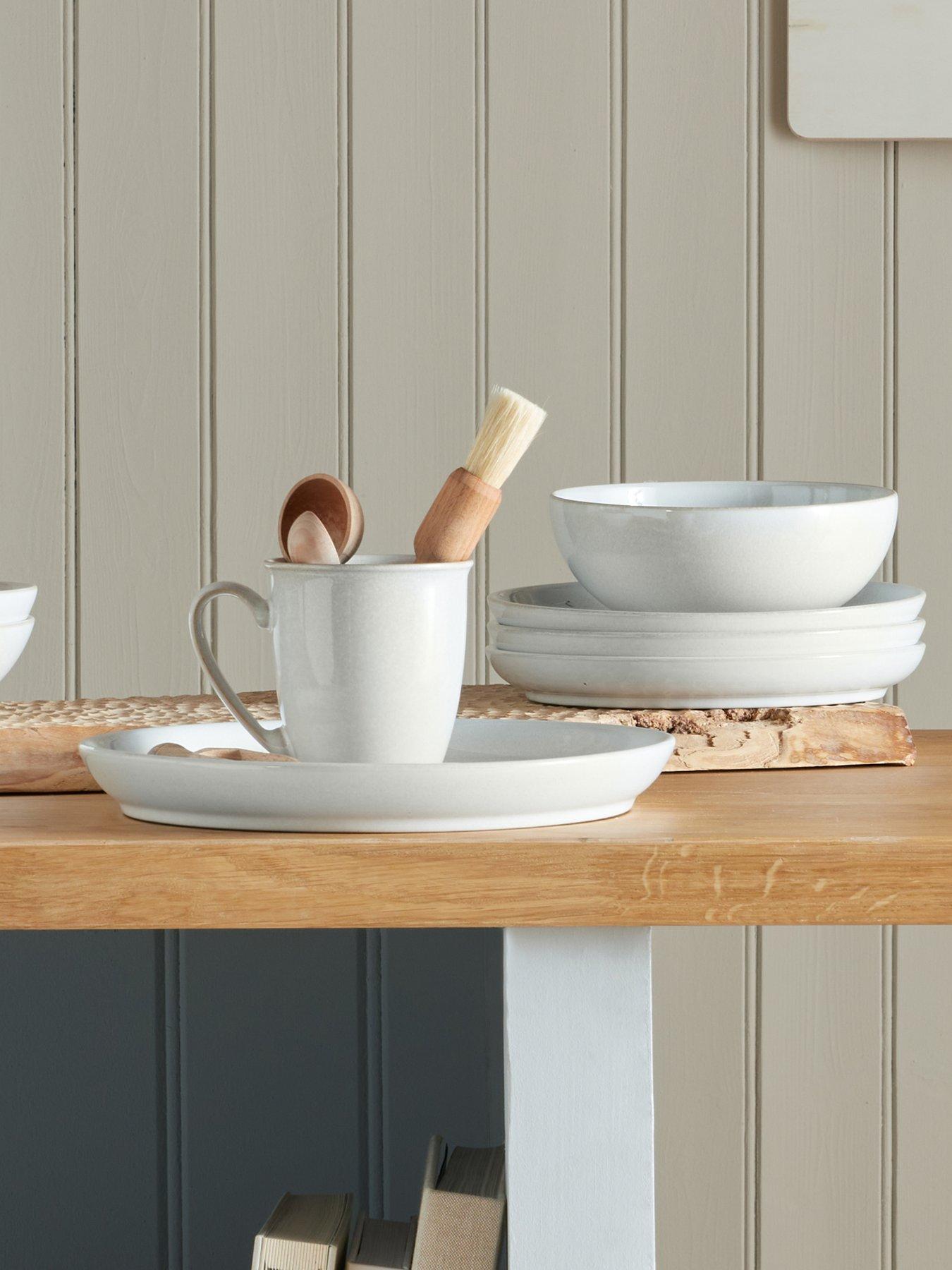 Product photograph of Denby Elements Set Of 4 Coffee Mugs In Stone White from very.co.uk