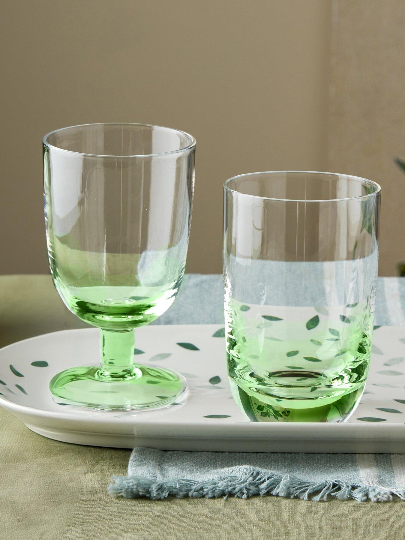 Product photograph of Denby Casual Set Of 2 Goblet Glasses In Green from very.co.uk