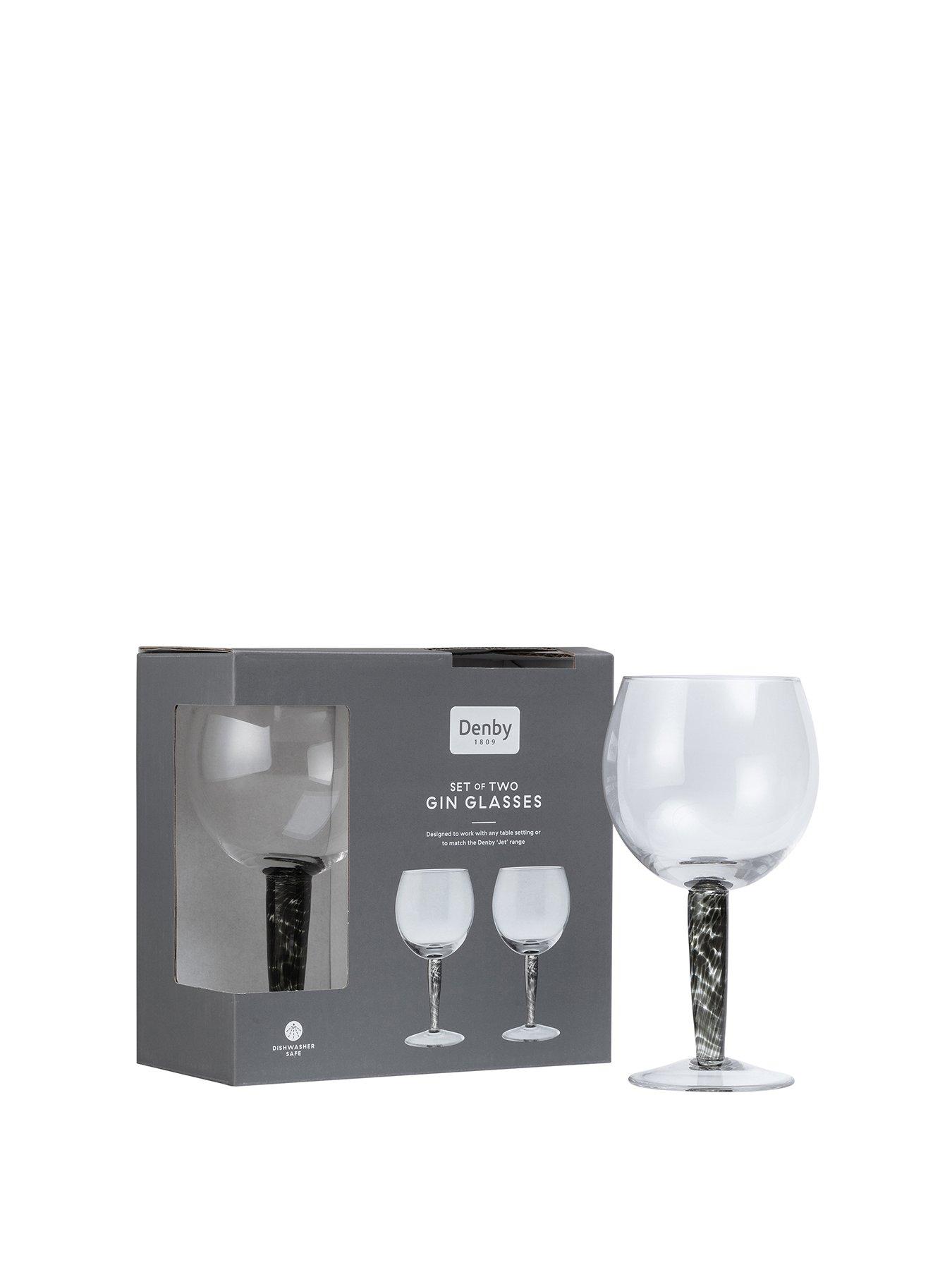 Product photograph of Denby Classic Black Gin Glasses Set Of 2 from very.co.uk