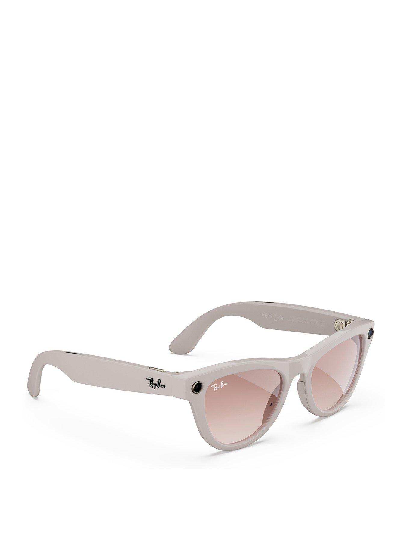 Ray-Ban Meta Skyler (Standard) Smart Glasses - Shiny Grey, Pink | Very ...